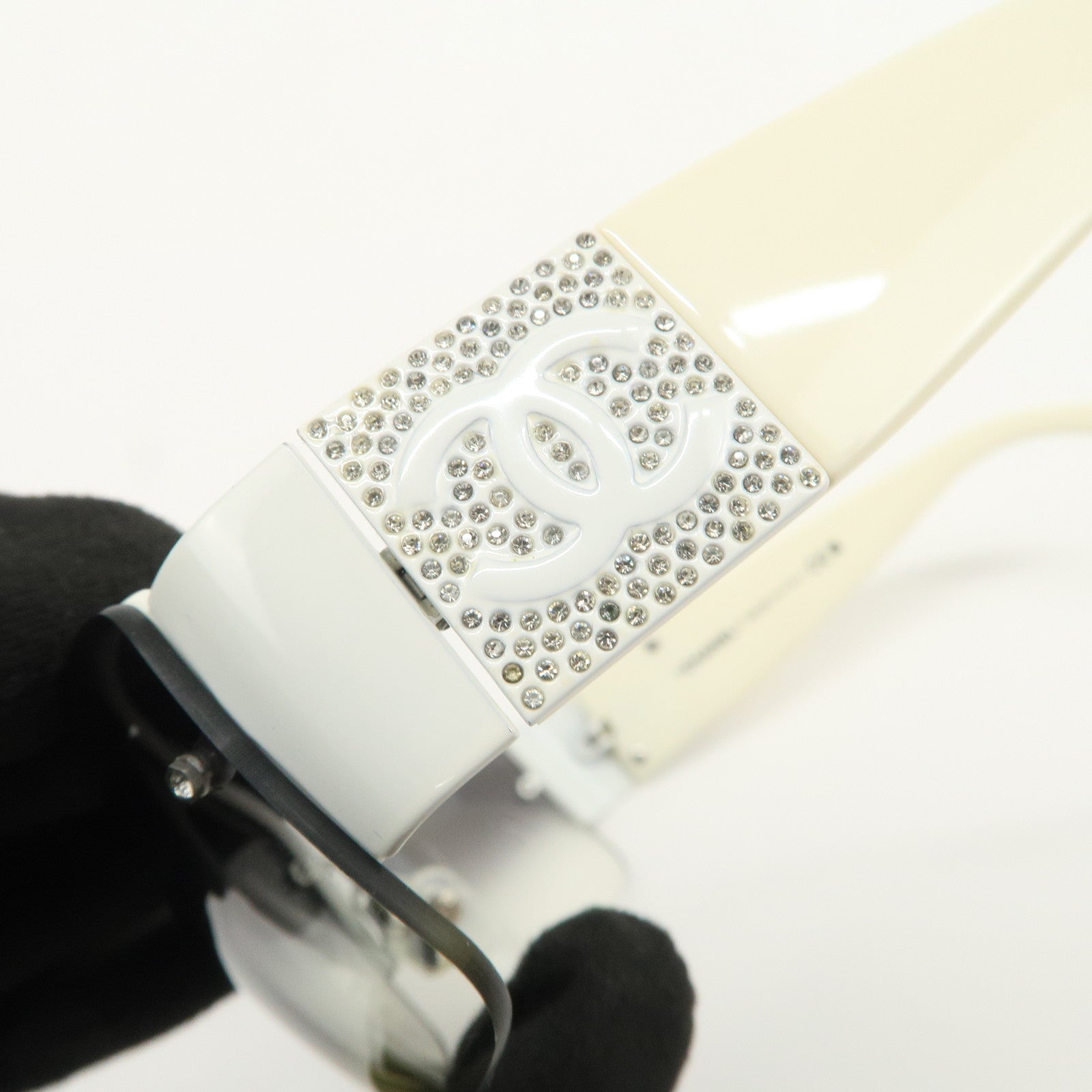 CHANEL Plastic Rhinestone Sunglasses 4117-B c.287/8G 62笆。16 125