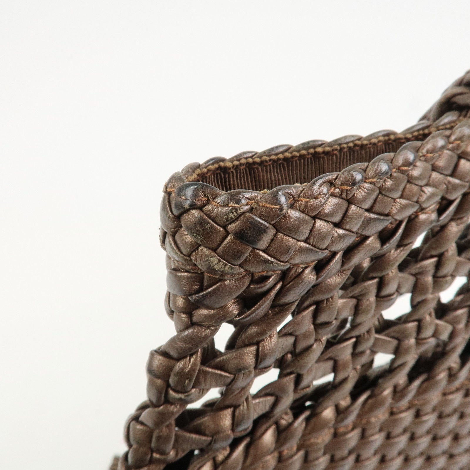 Ferragamo Gancini Logo Leather Tote Bag Shoulder Bag Brown