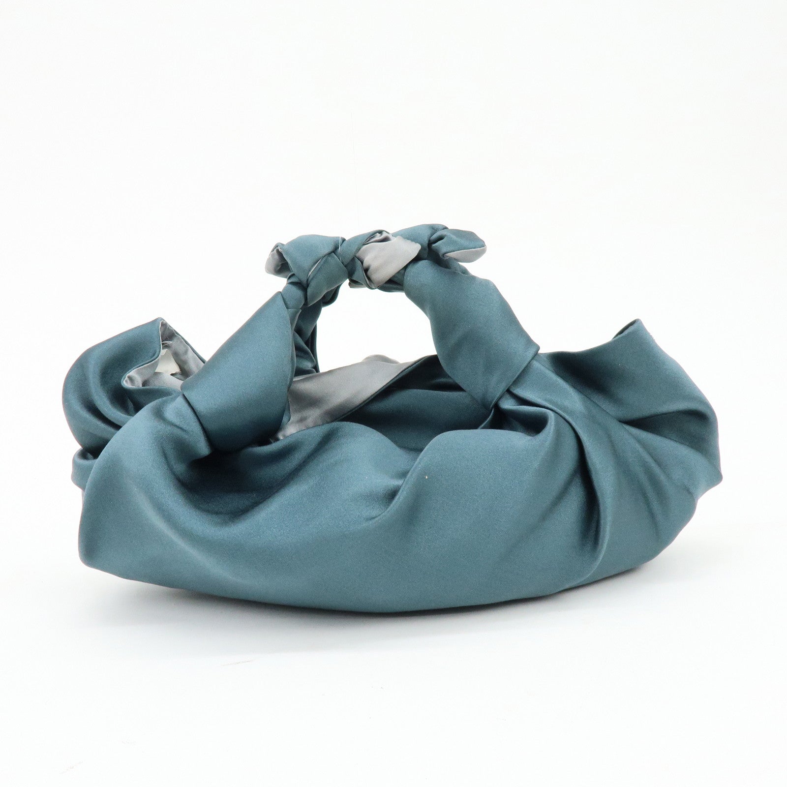 THE ROW Ascot Silk100% Hand Bag Emerald Green