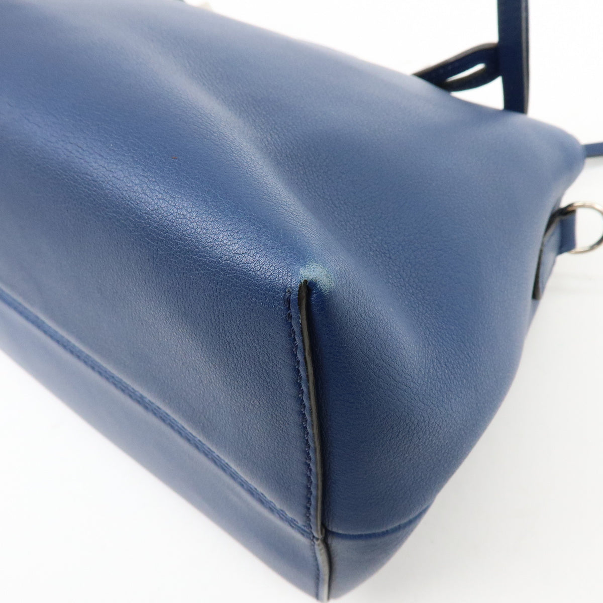 FENDI By The Way Leather 2Way Bag Hand Bag Shoulder Bag Blue 8BL124