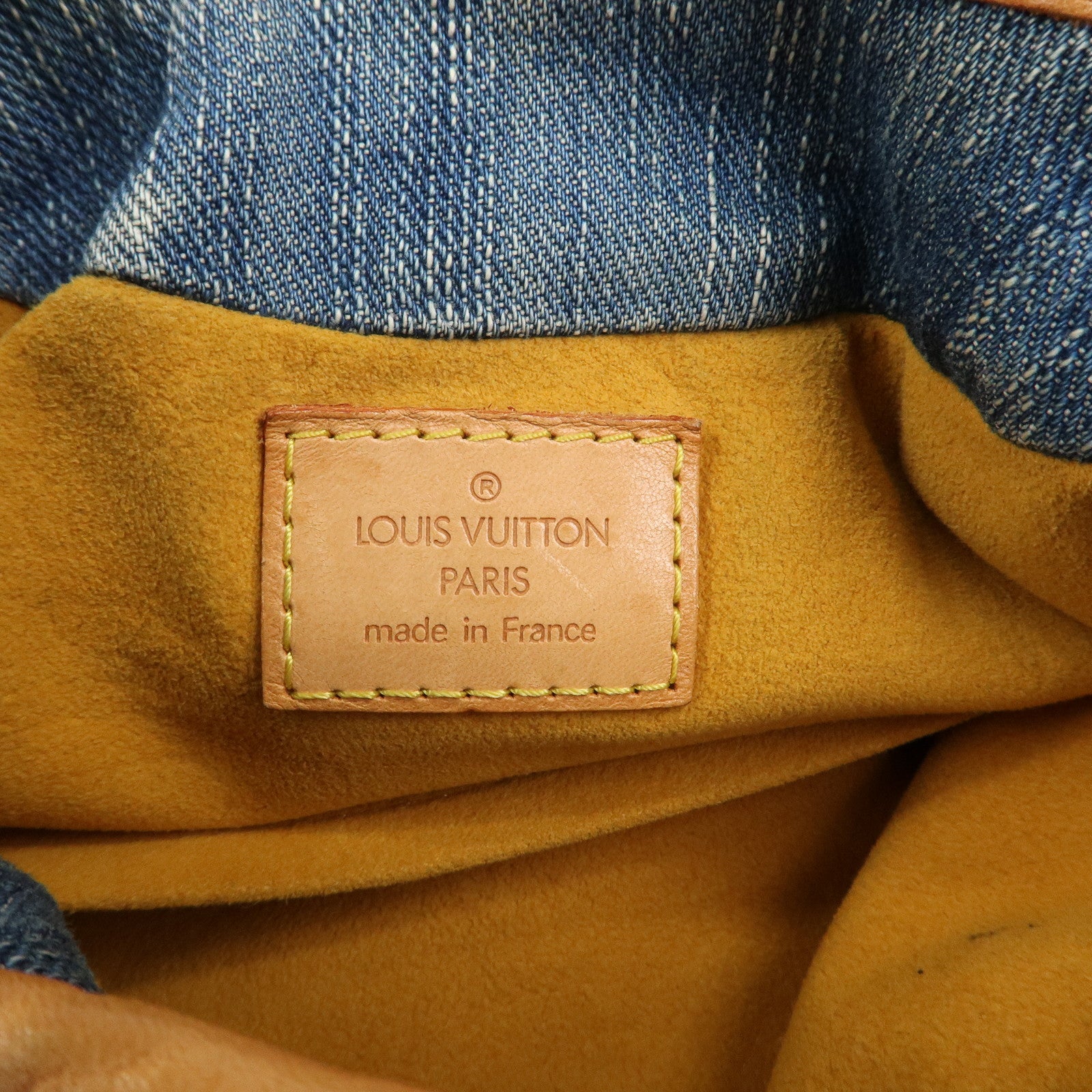 Louis Vuitton Monogram Denim Pleaty Hand Bag Blue M95020