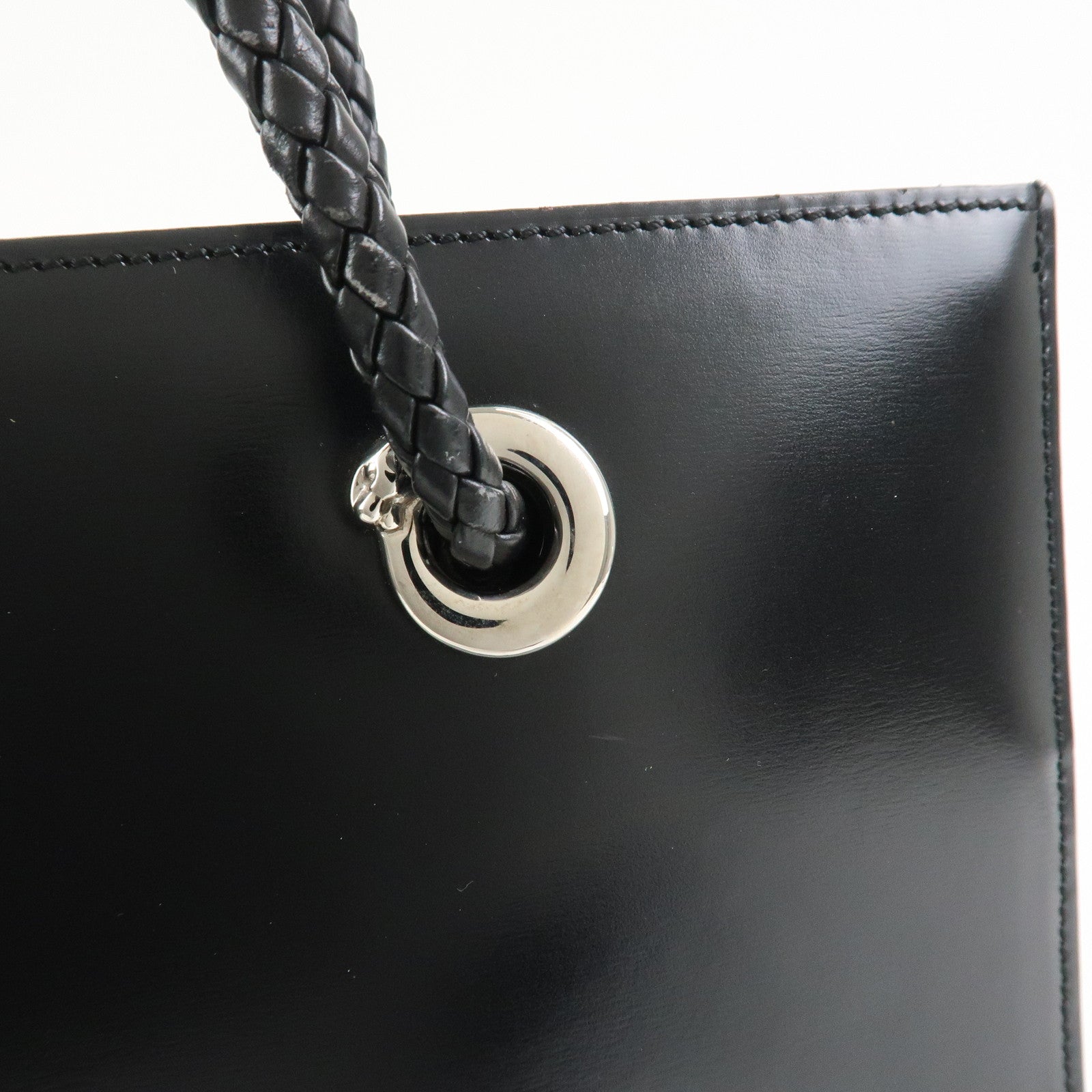 Cartier Leather Shoulder Bag Tote bag Black Silver
