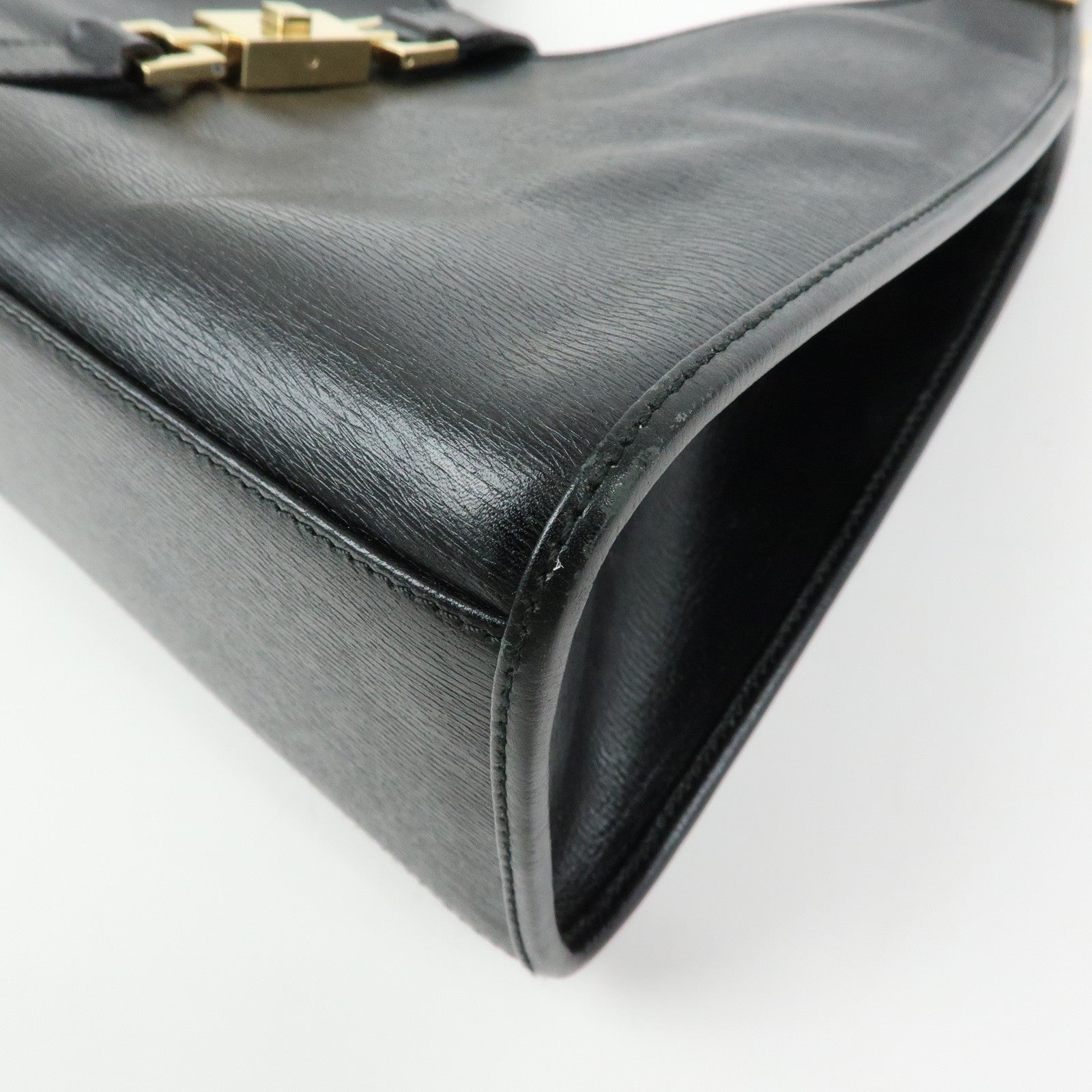 GUCCI Jackie Leather Shoulder Bag Hand Bag Black 002.1067