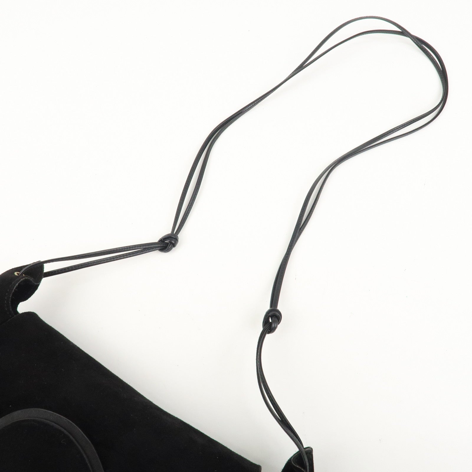 GUCCI Suede Leather Heart Shoulder Bag Black 95107