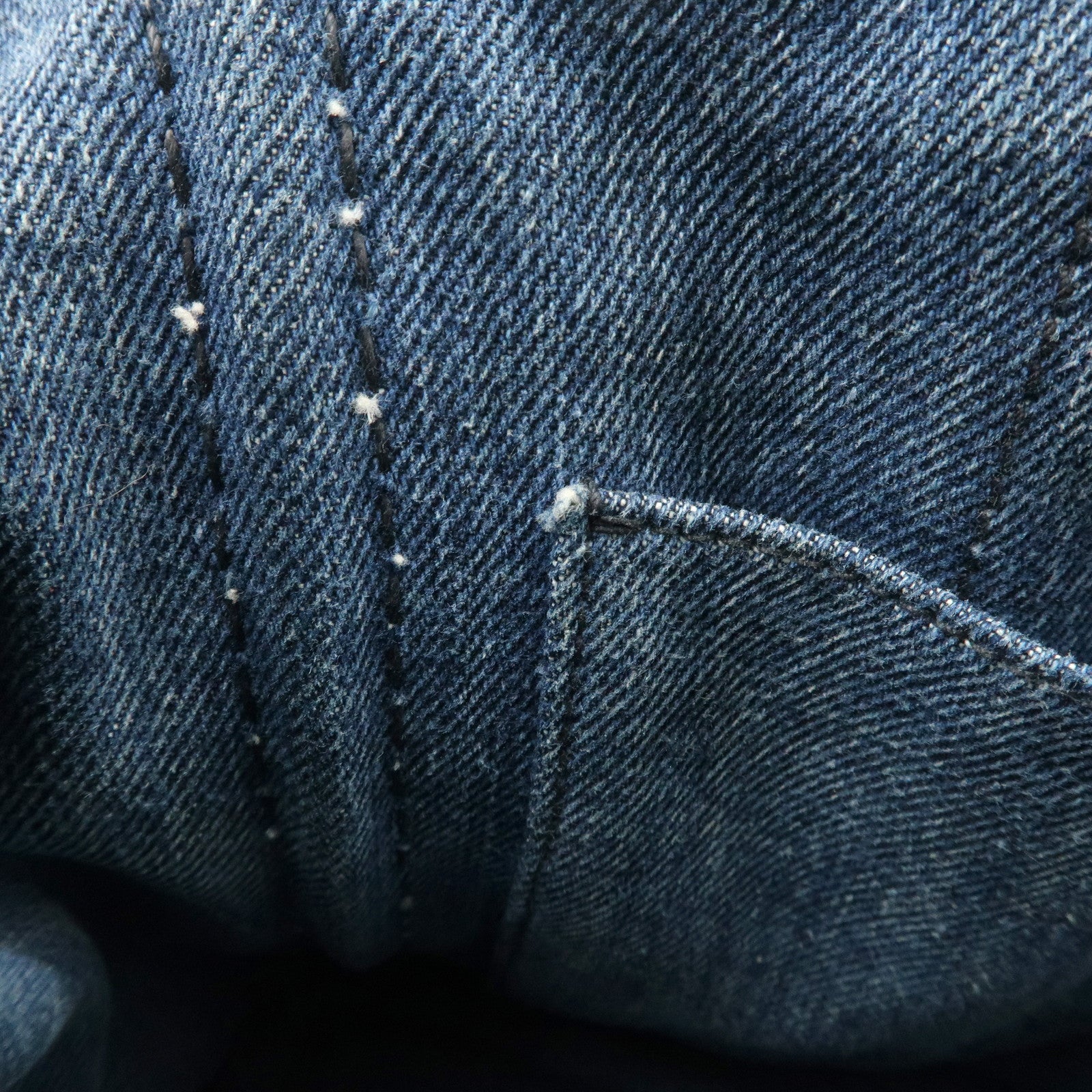 PRADA Canapa Mini Denim 2Way Hand Bag Tote Bag Navy 1BG439 Used