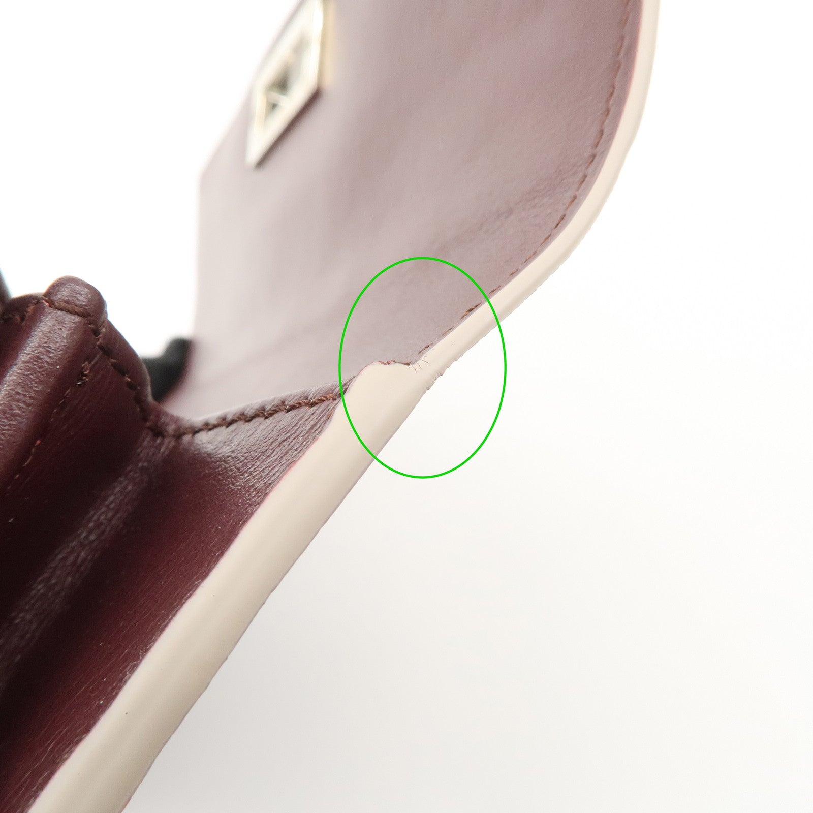 FENDI Peekaboo Leather Bi-fold Continental Wallet Long Wallet 8M0377 Used