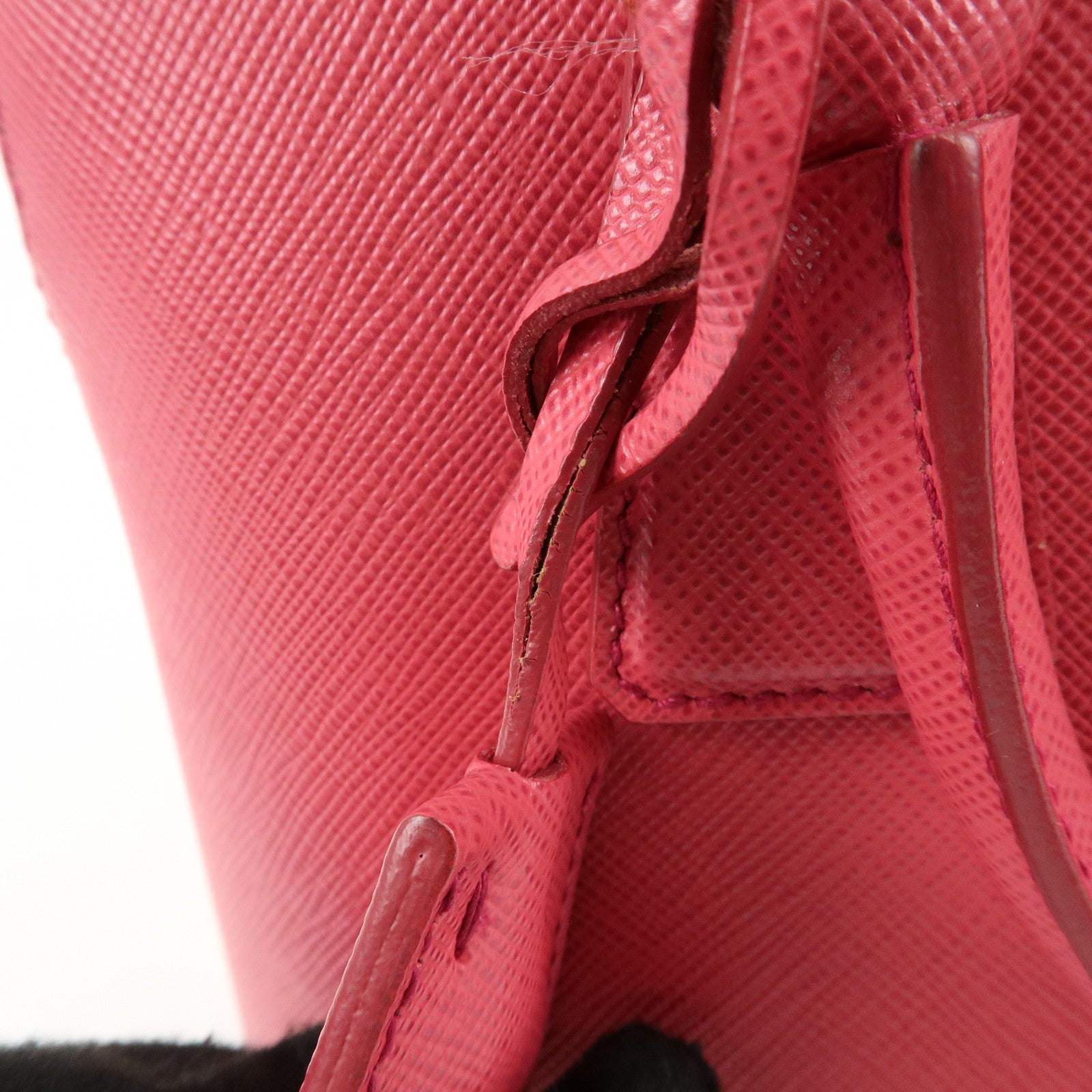 PRADA Promenade Small Saffiano Leather 2Way Bag Hand Bag Pink BL0838 Used