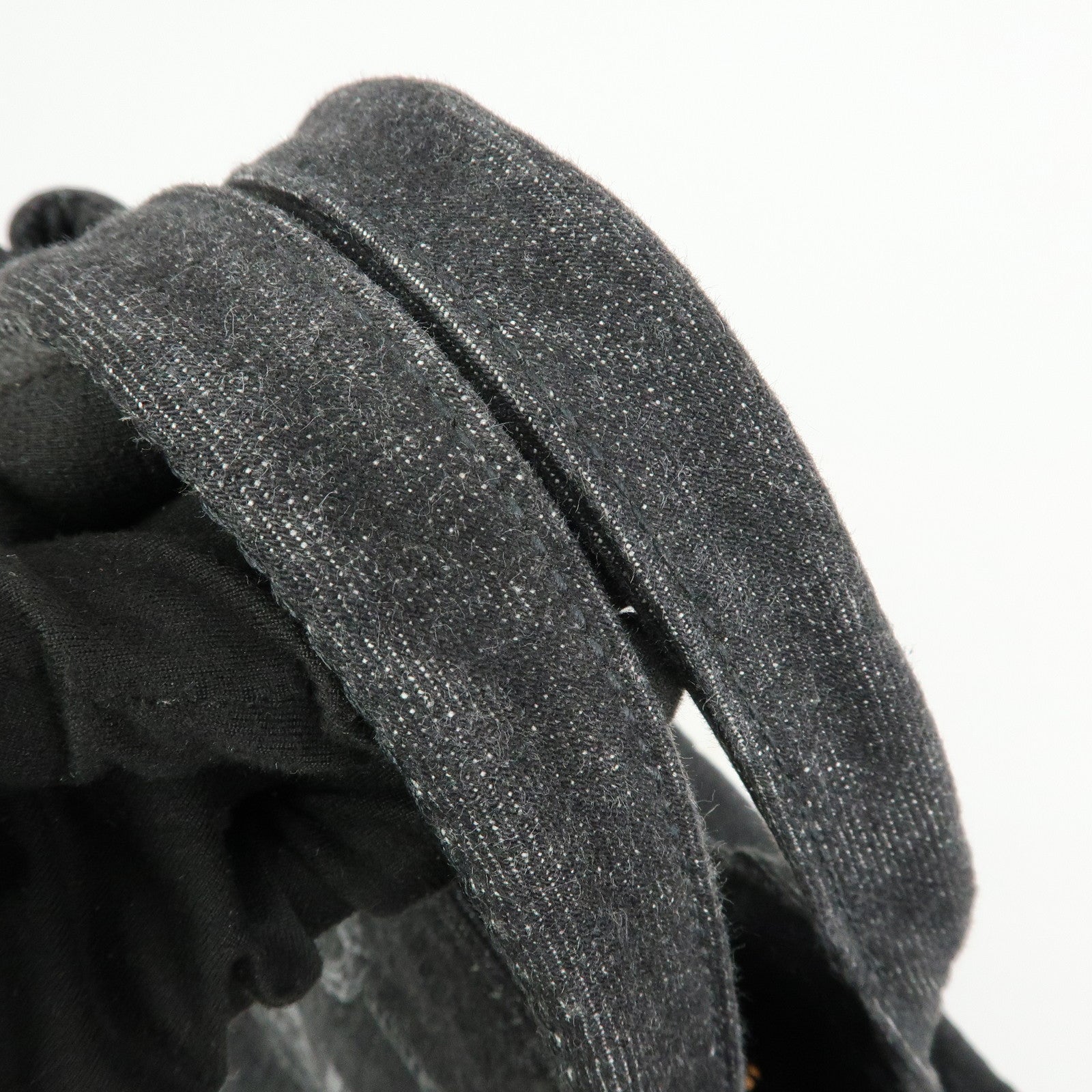 PRADA Triangle Logo Canapa Canvas 2Way Tote Hand Bag Black BN2642