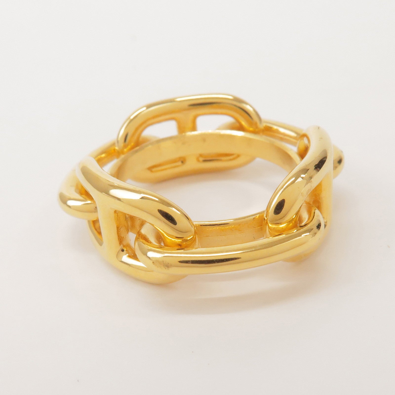 HERMES Metal Chaine d’Ancre Scarf Ring Gold