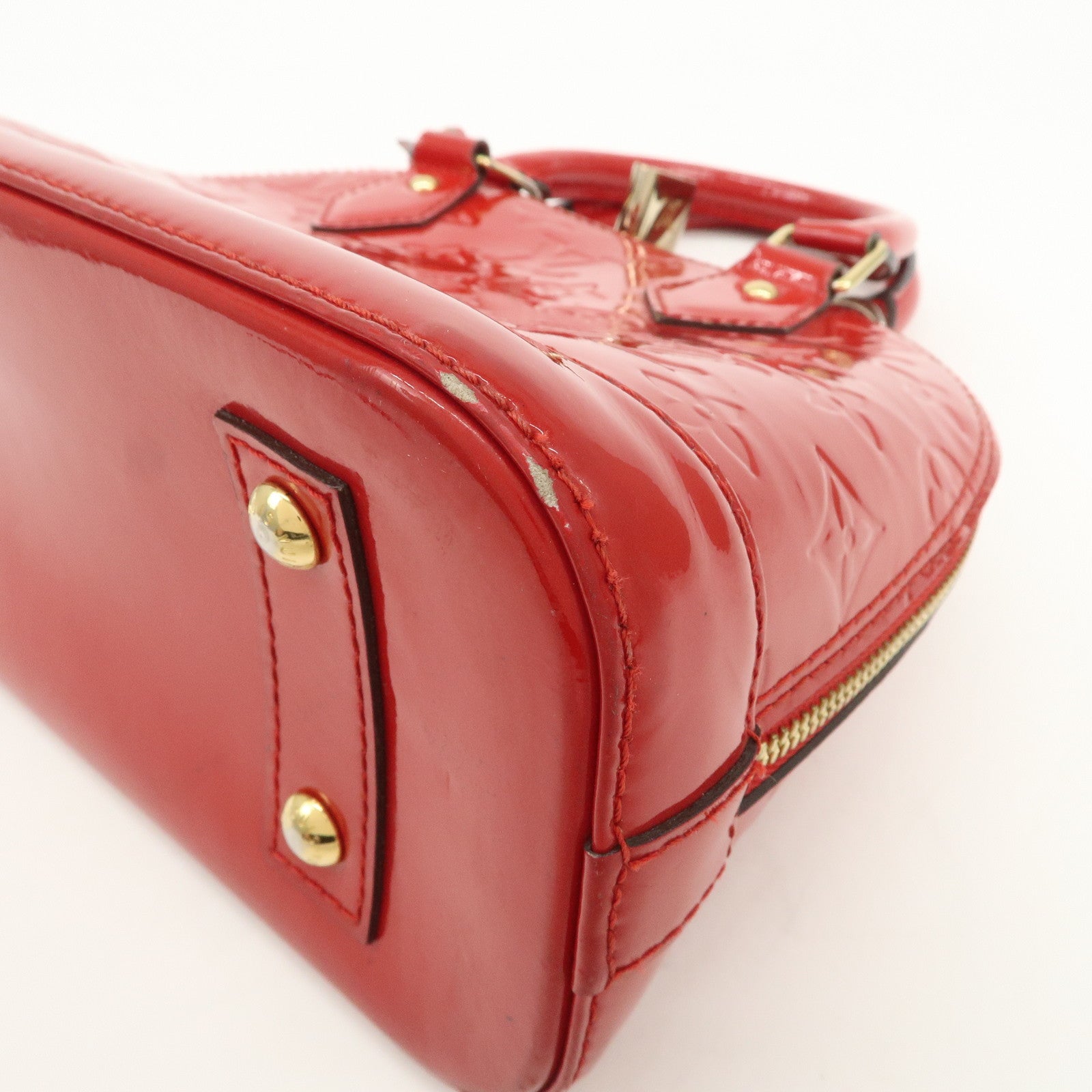 Louis Vuitton Monogram Vernis Alma BB 2Way Hand Bag Cerise M90174