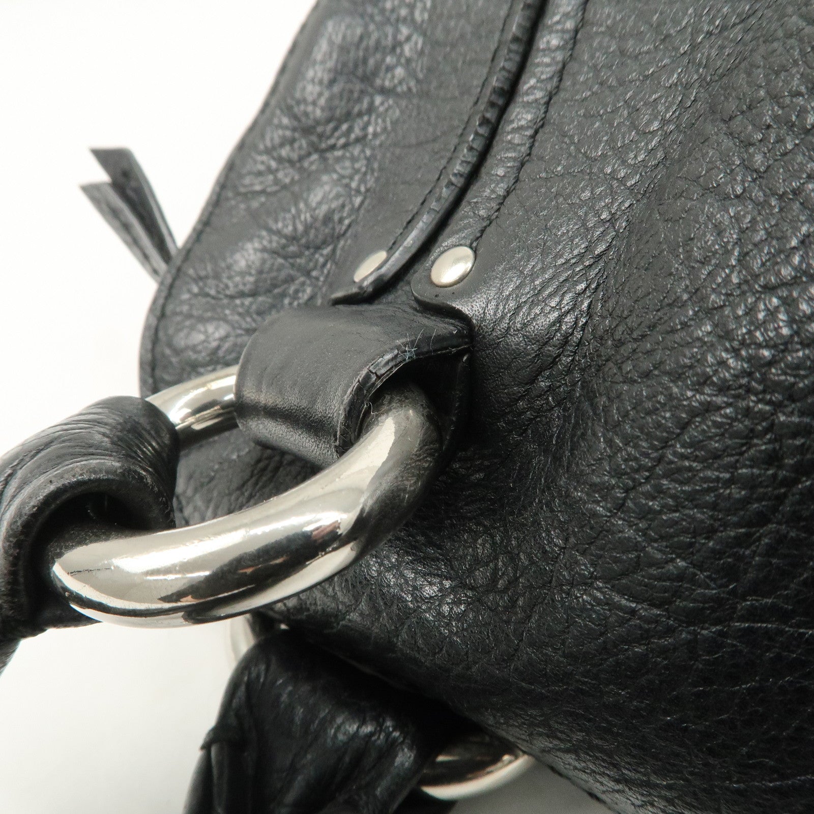 CELINE Bittersweet Leather Shoulder Bag Hand Bag Black