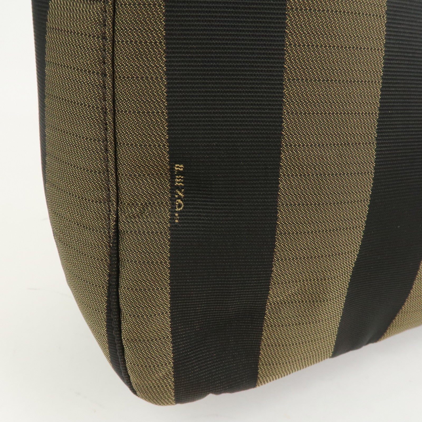 FENDI Pequin Logo Canvas Leather Shoulder Bag Hand Bag Brown 26652