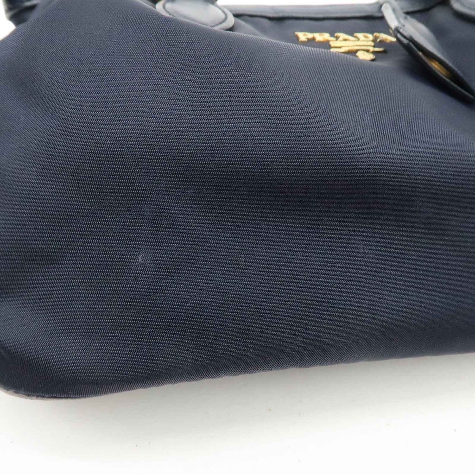 PRADA Logo Nylon 2Way Bag Hand Bag Shoulder Bag Navy 1BA172