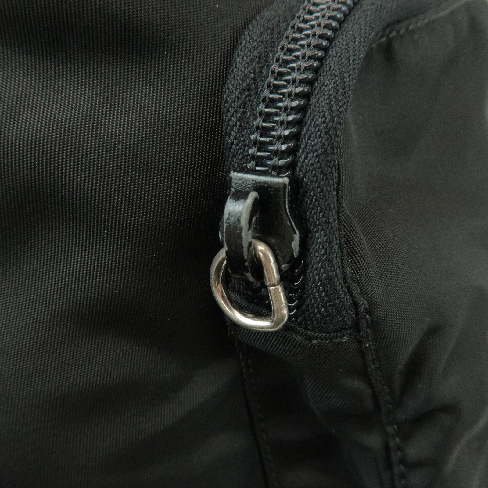 PRADA Triangle Logo Nylon Leather Backpack Rucksack Black B4650F