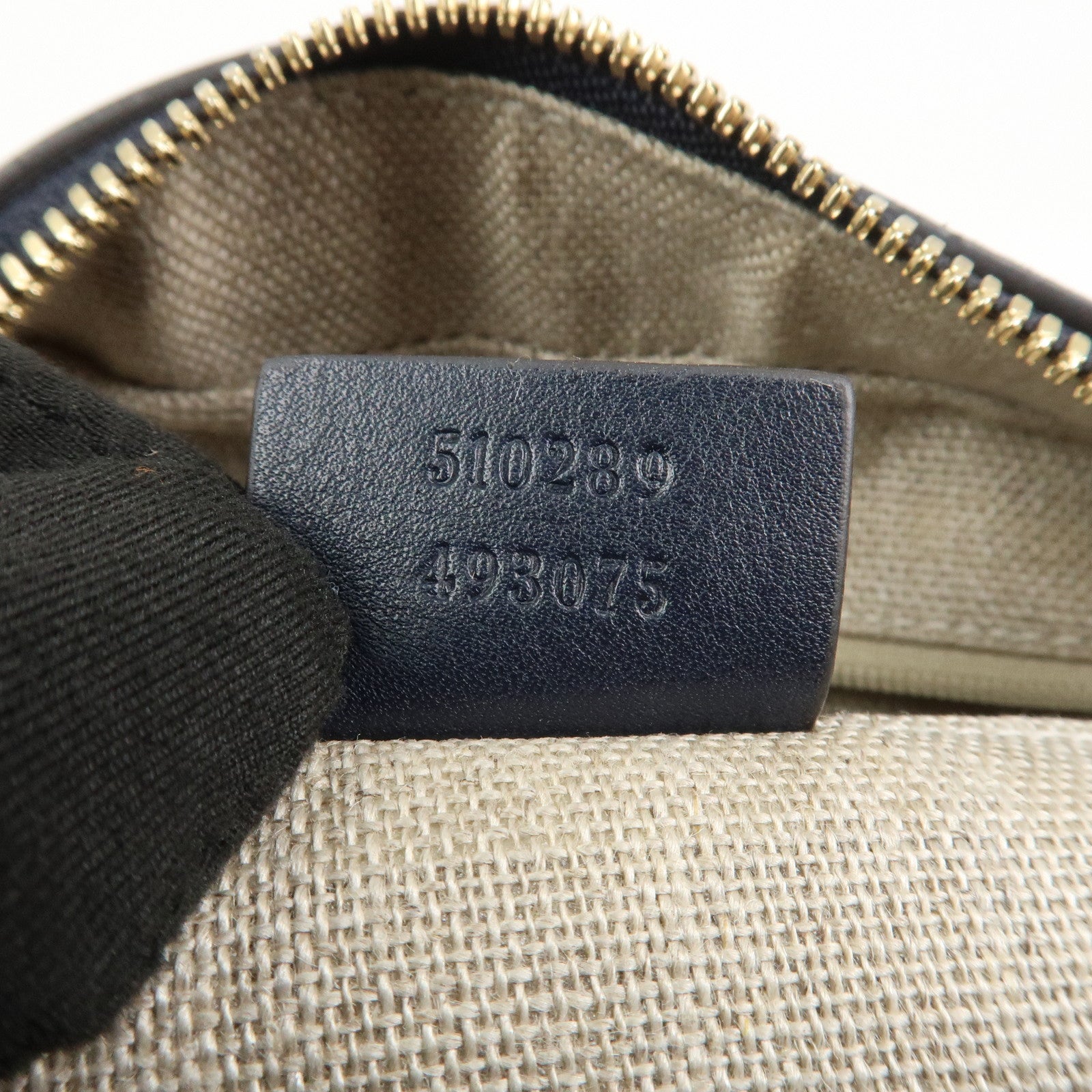 GUCCI Micro Guccissima Leather 2 Way Bag Hand Bag Dark Navy 510289