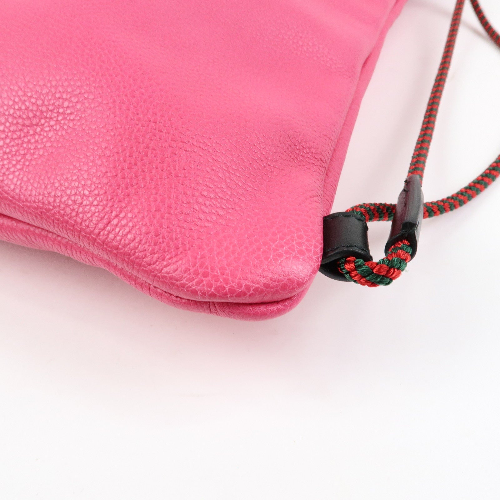 GUCCI Sherry Leather Hand Bag Draw String Backpack Pink 316639