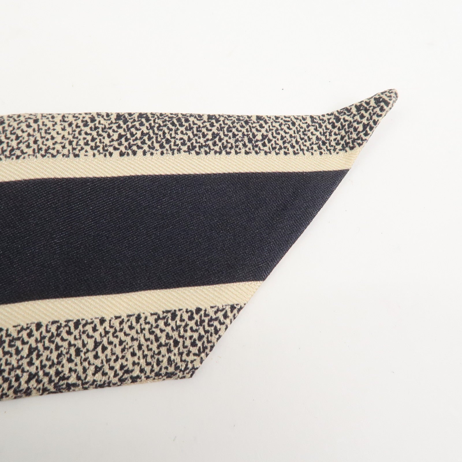 Christian Dior Logo Silk 100% Mitzah Scarf Ivory Black
