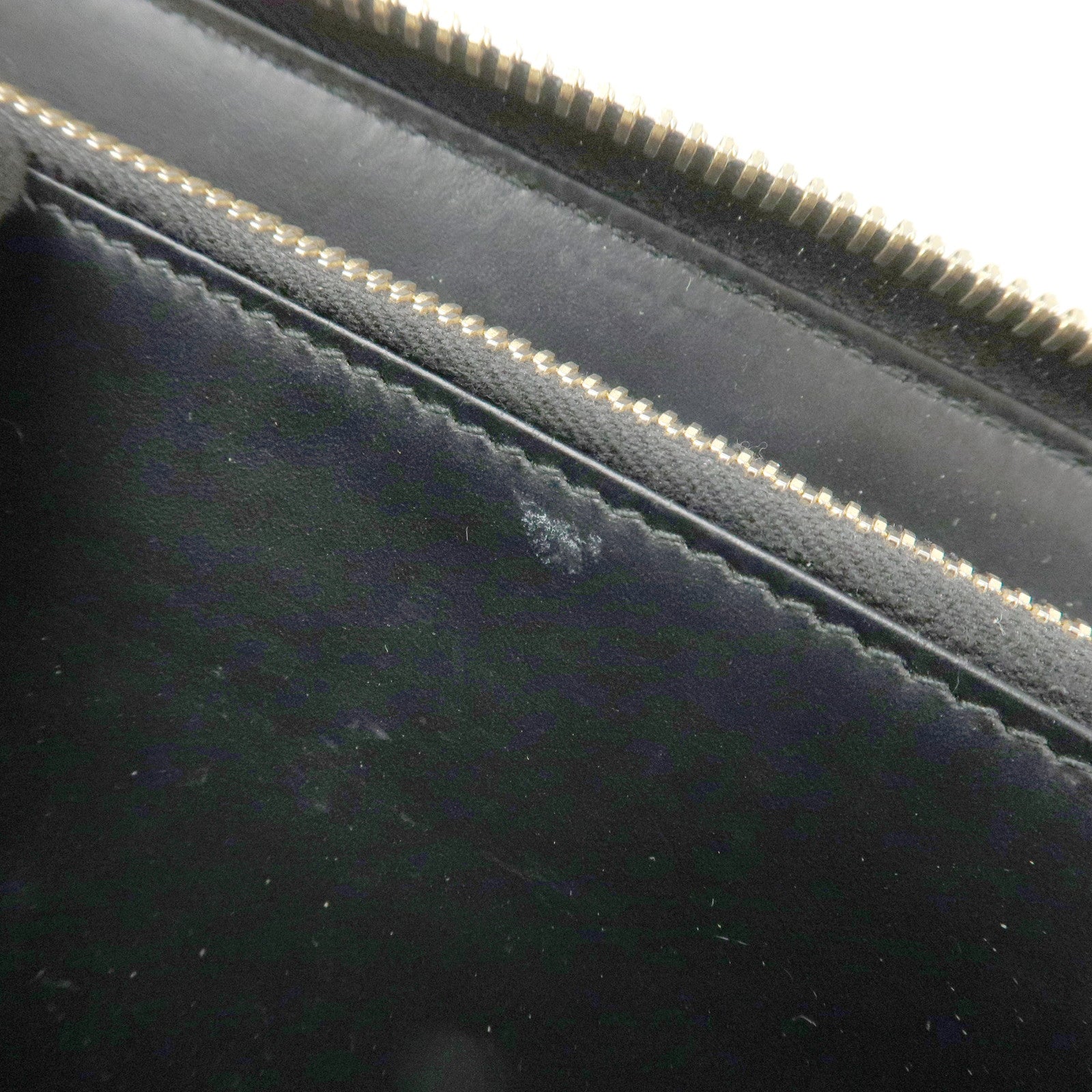 PRADA Logo Saffiano Vernis Leather Round Zipper Long Wallet 1ML506 Used