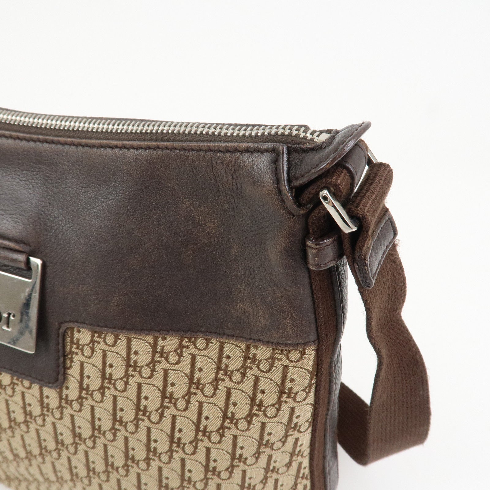 Christian Dior Street Chic Trotter Canvas Leather Shoulder Bag