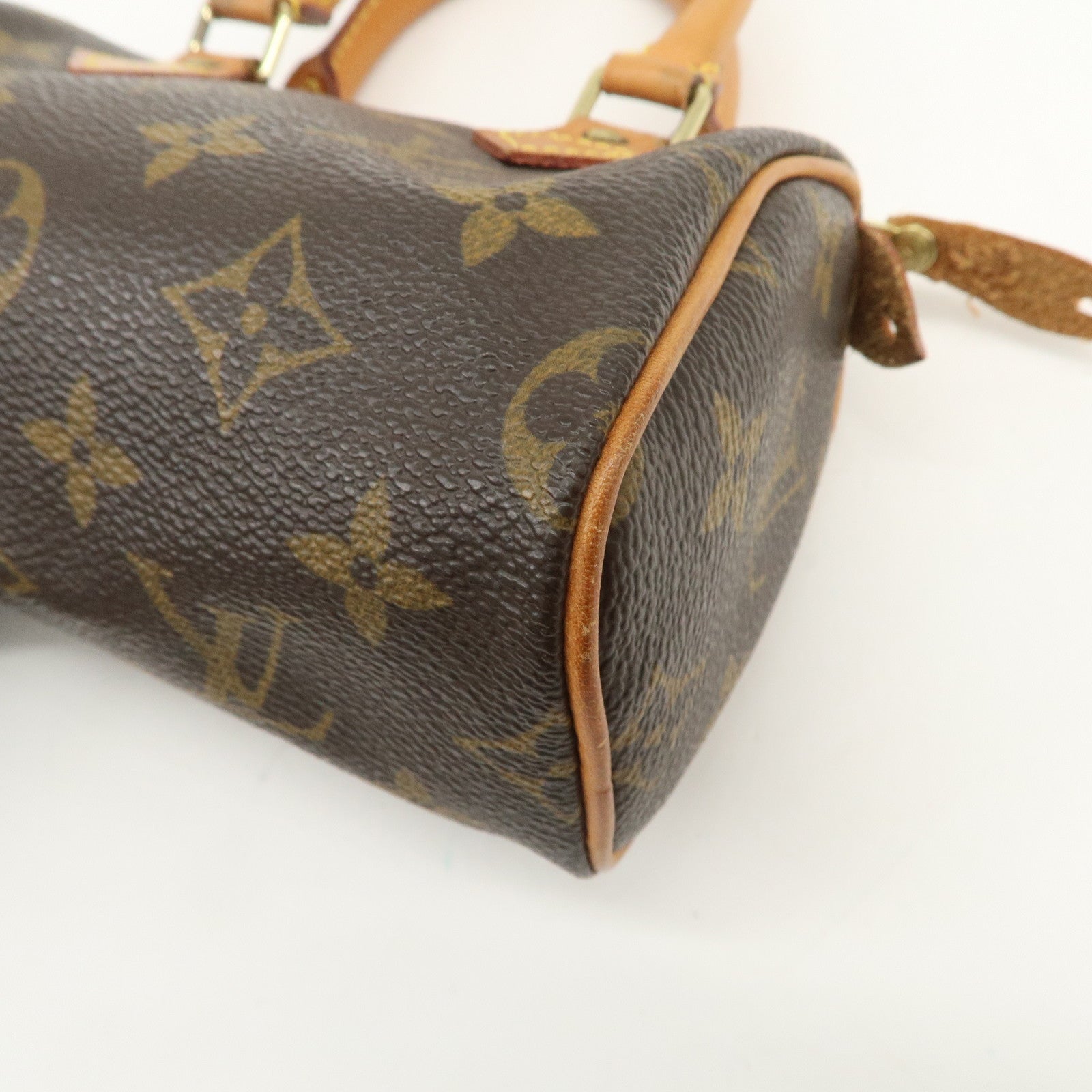 Louis Vuitton Monogram Mini Speedy Hand Bag & Strap Brown M41534