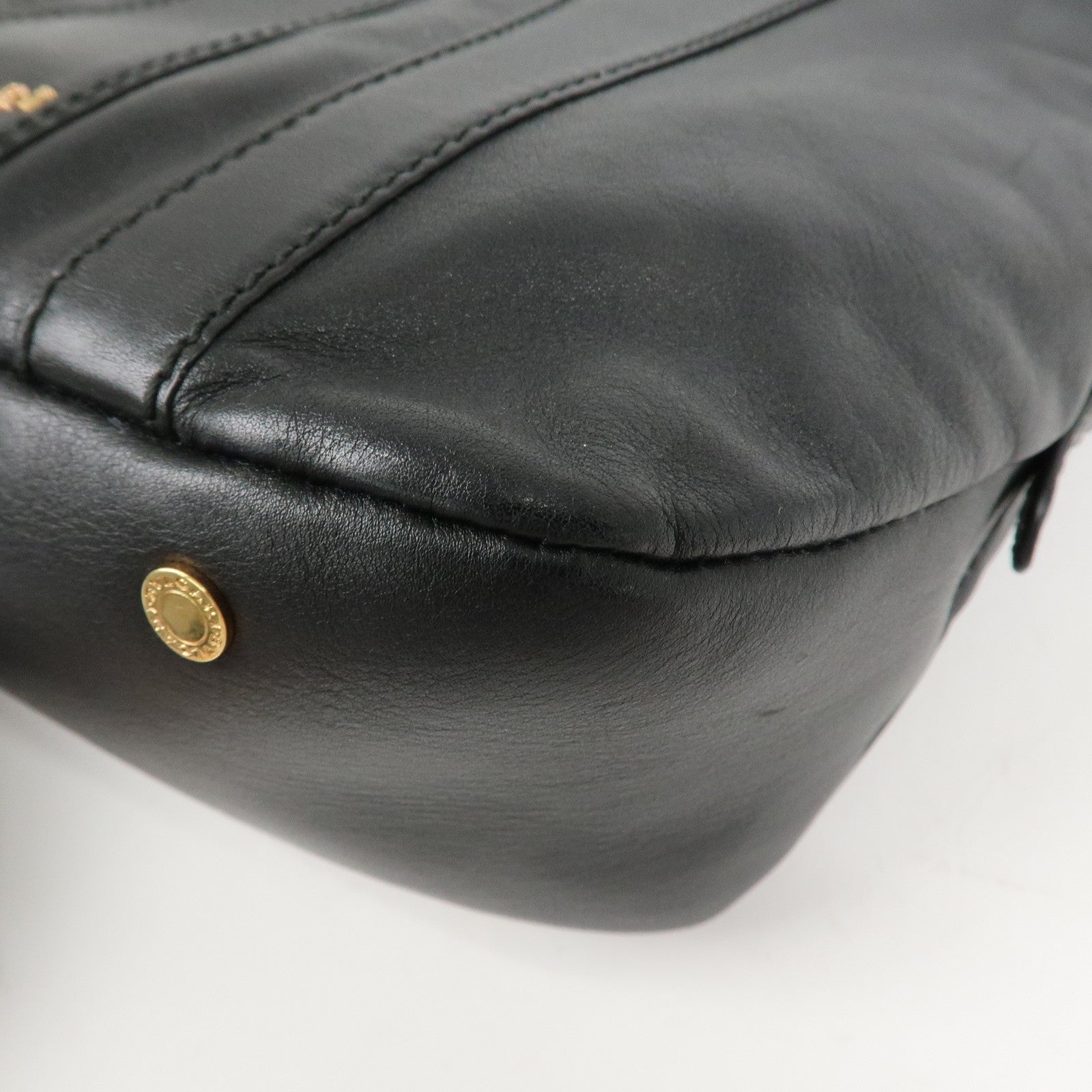 BVLGARI Leather B-Zero1 Shoulder Bag Hand Bag Black