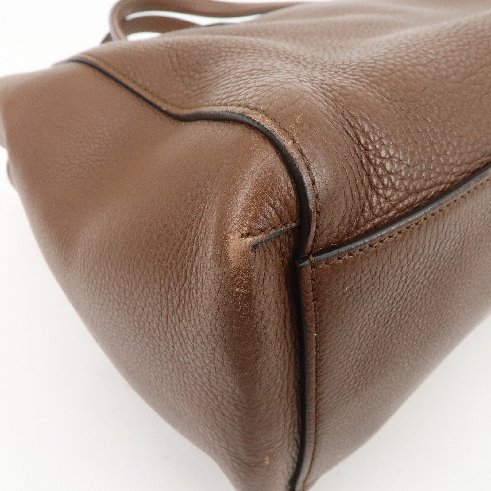 GUCCI Swing Leather Tote Bag Hand Bag Shoulder Bag Brown 354476