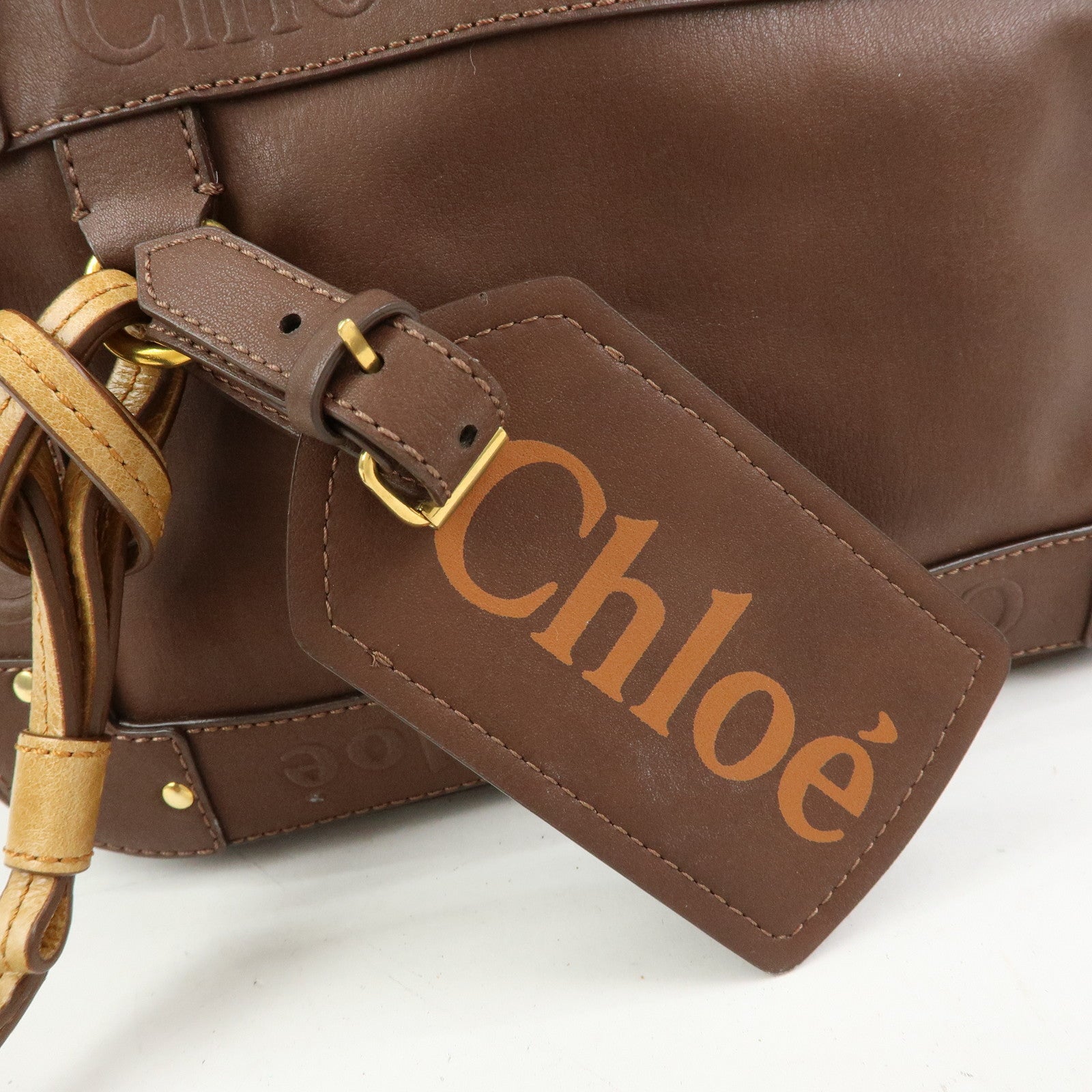 Chloe Eden Leather Shoulder Bag Crossbody Bag Tassel Dark Brown