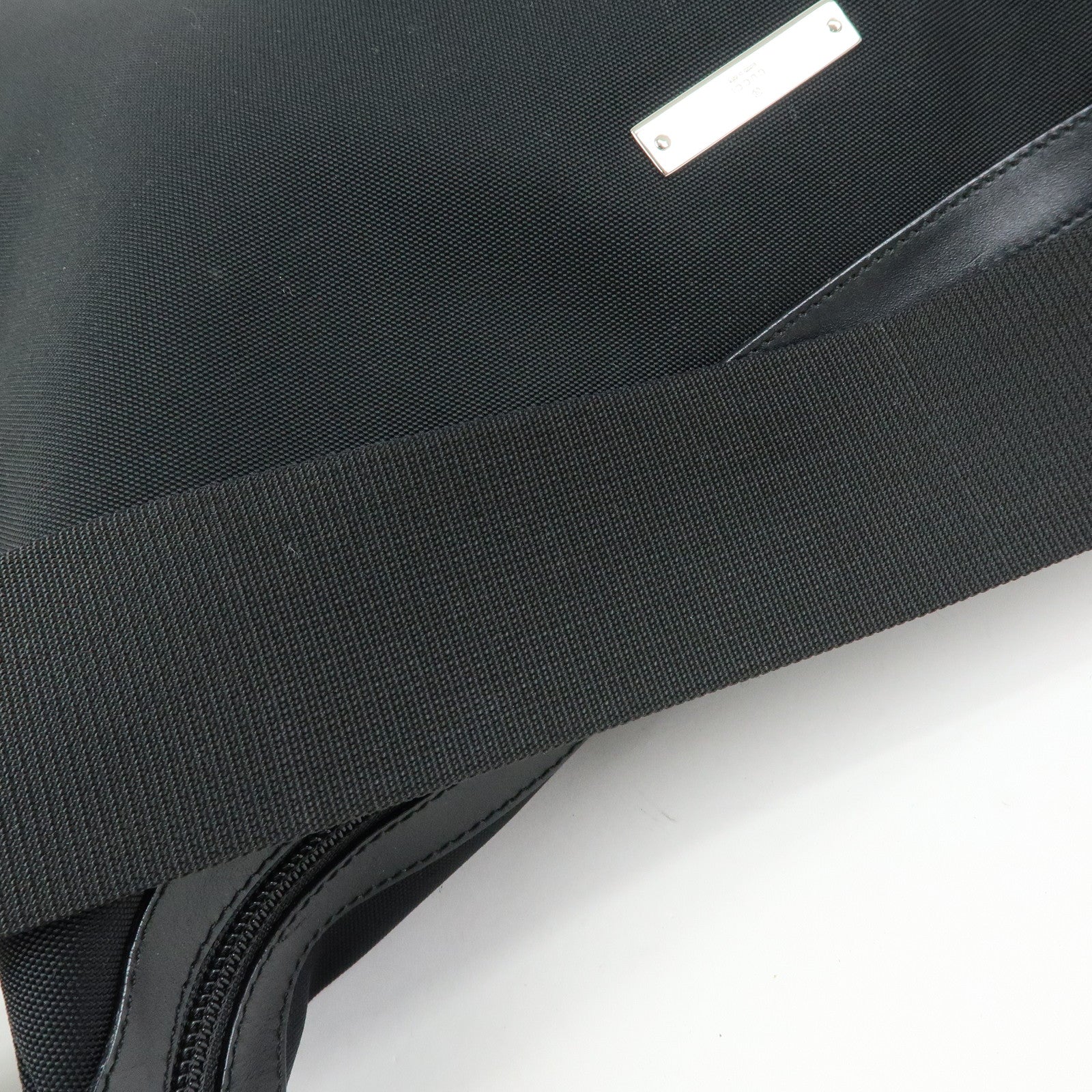 GUCCI Nylon Leather Shoulder Bag Crossbody Bag Black 34037