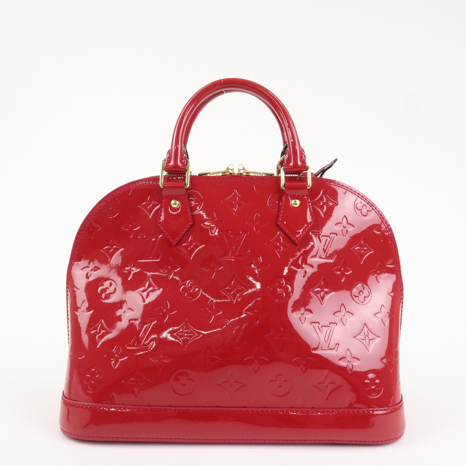 Louis Vuitton Monogram Vernis Alma PM Hand Bag Red M91693 Used