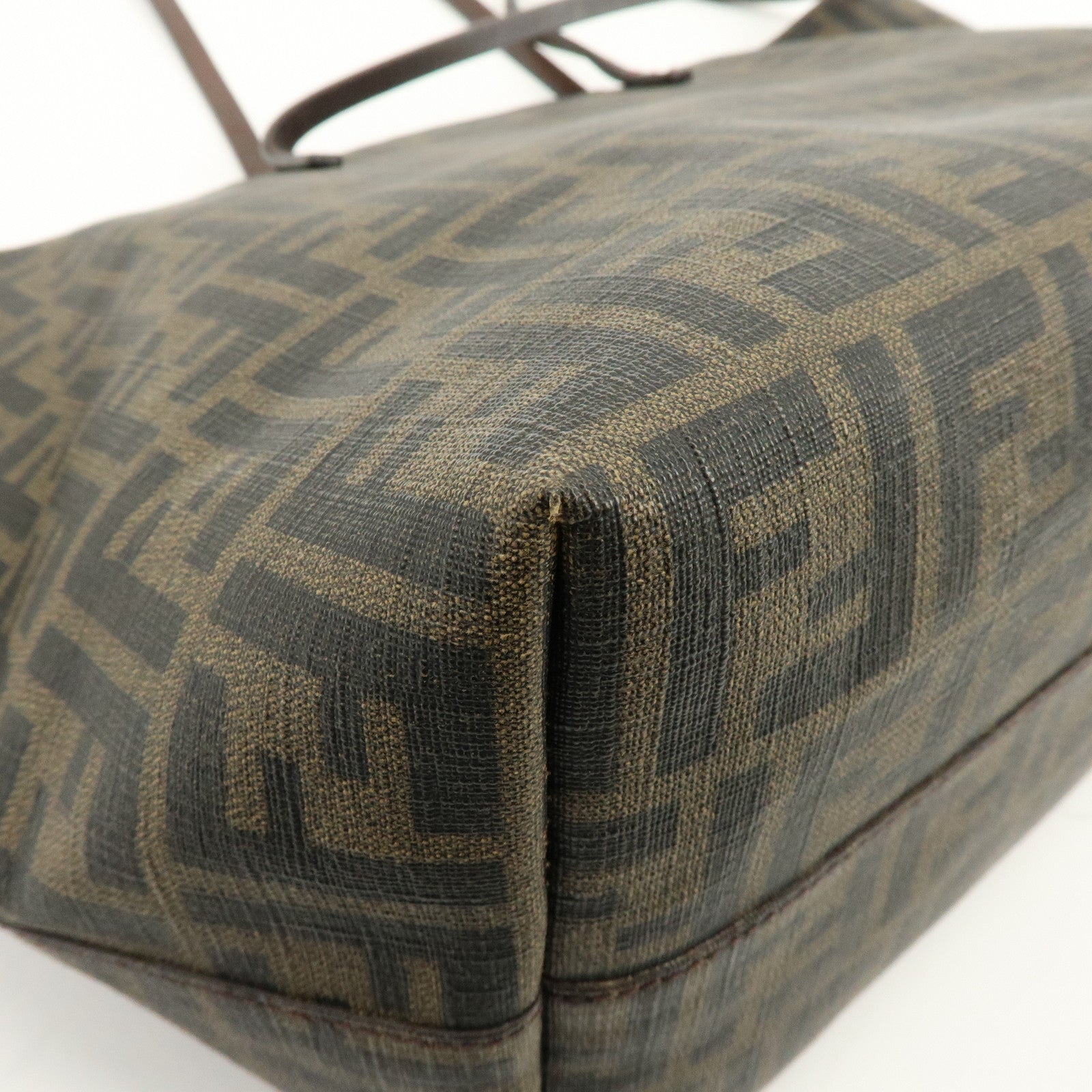 FENDI Zucca PVC Leather Tote Bag Shoulder Bag Brown Pink 8BH185