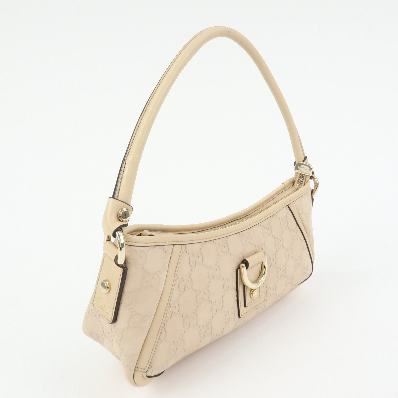 GUCCI Abbey Guccissima Leather Hand Bag Shoulder Bag Beige 130939