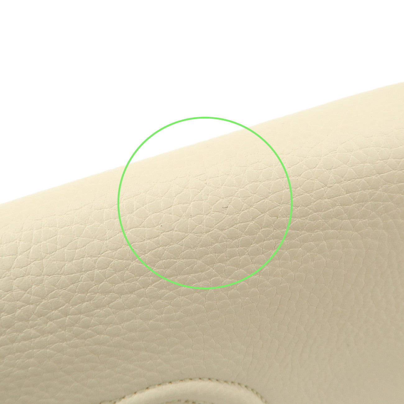 GUCCI SOHO Interlocking G Leather Chain Wallet Chain Shoulder Bag Ivory 598211 Used