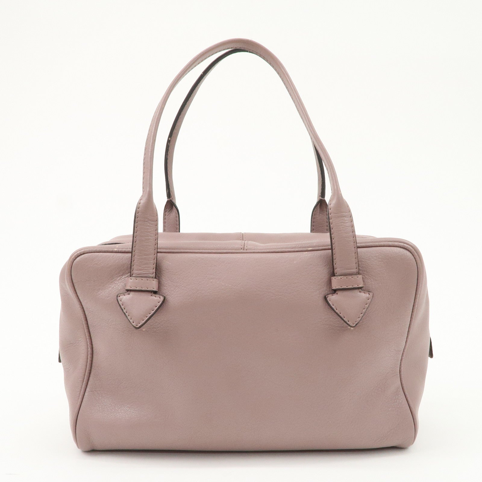LOEWE Heritage Leather Mini Boston Bag Hand Bag Lavender Used
