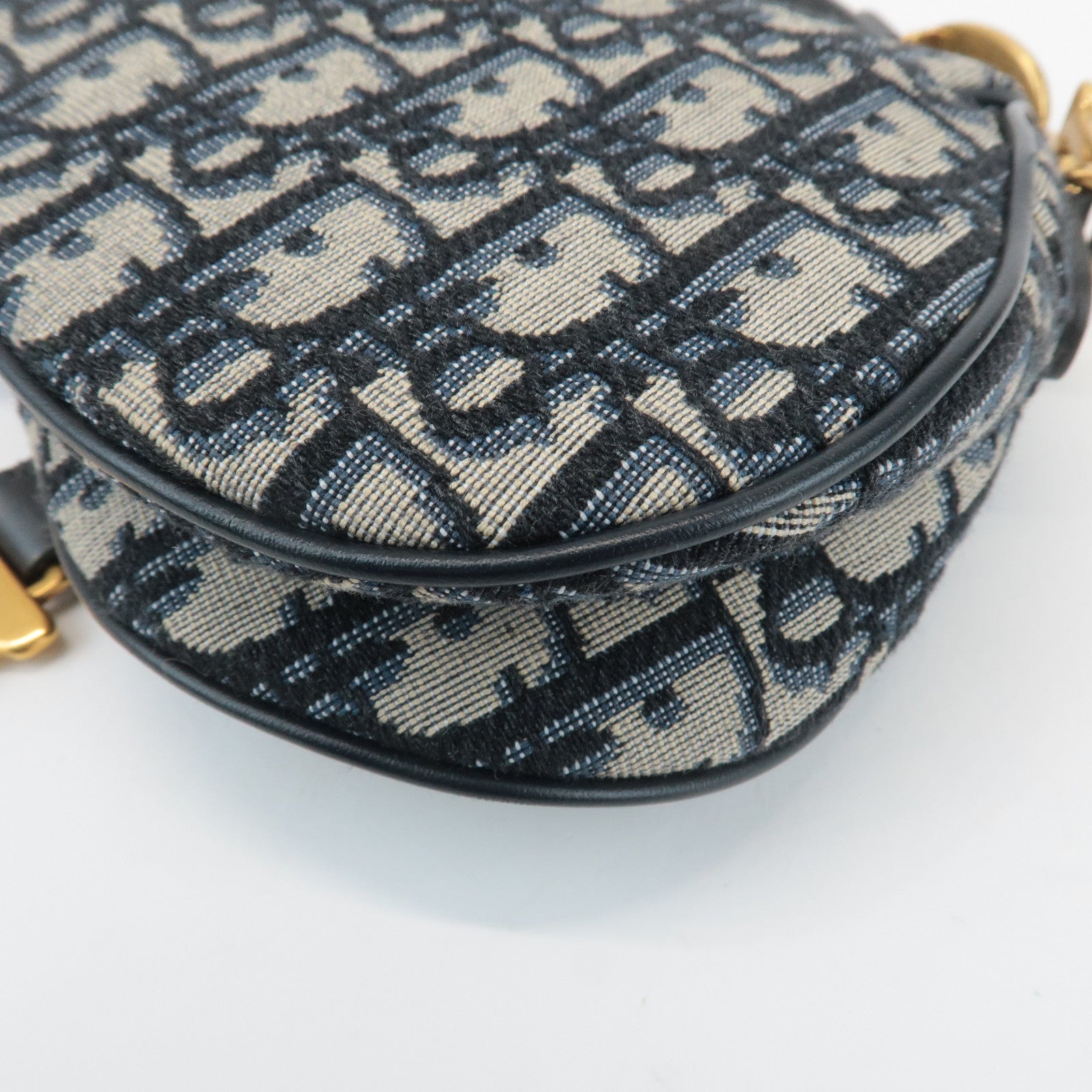 Christian Dior Trotter Jacquard Leather Saddle Mini Shoulder Bag