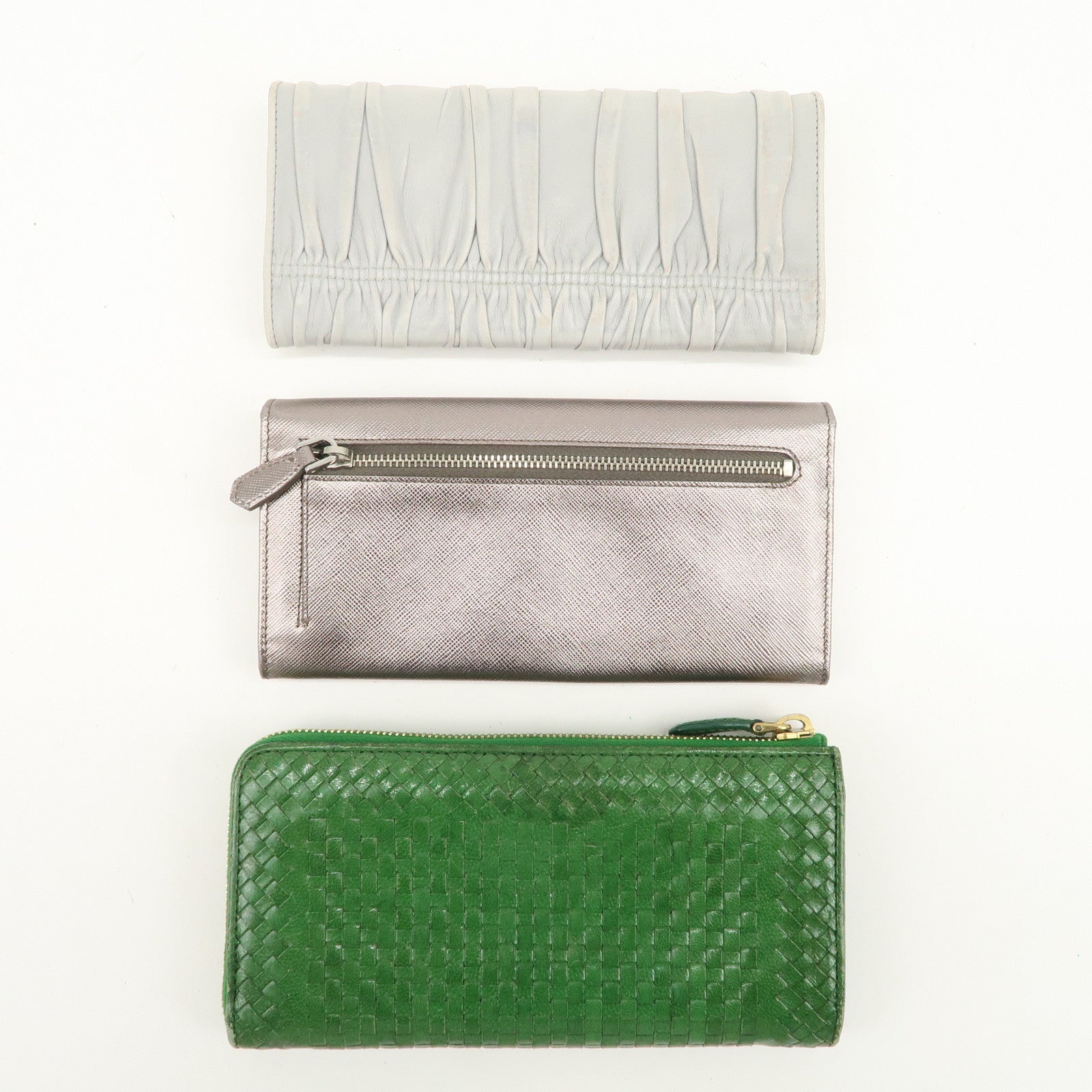 PRADA Leather Saffiano Leather Set of 3 Long Wallet 1MH132/1M1132