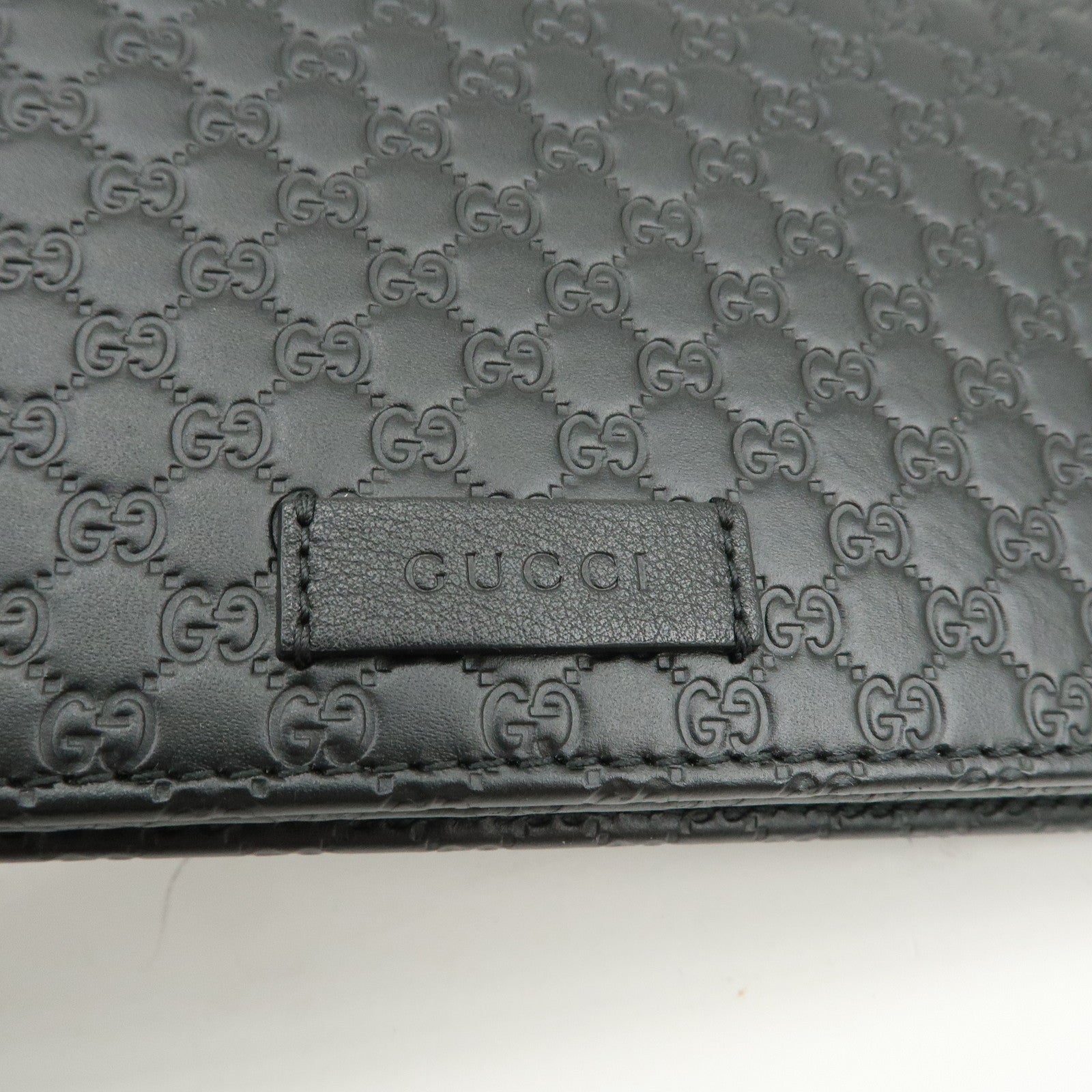 GUCCI Micro Guccissima Leather Shoulder Bag Wallet Bag Black 466507