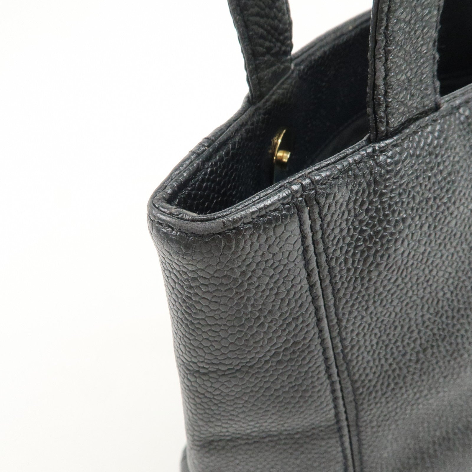 CHANEL COCO Mark Caviarskin Shoulder Bag Tote Bag Hand Bag Black