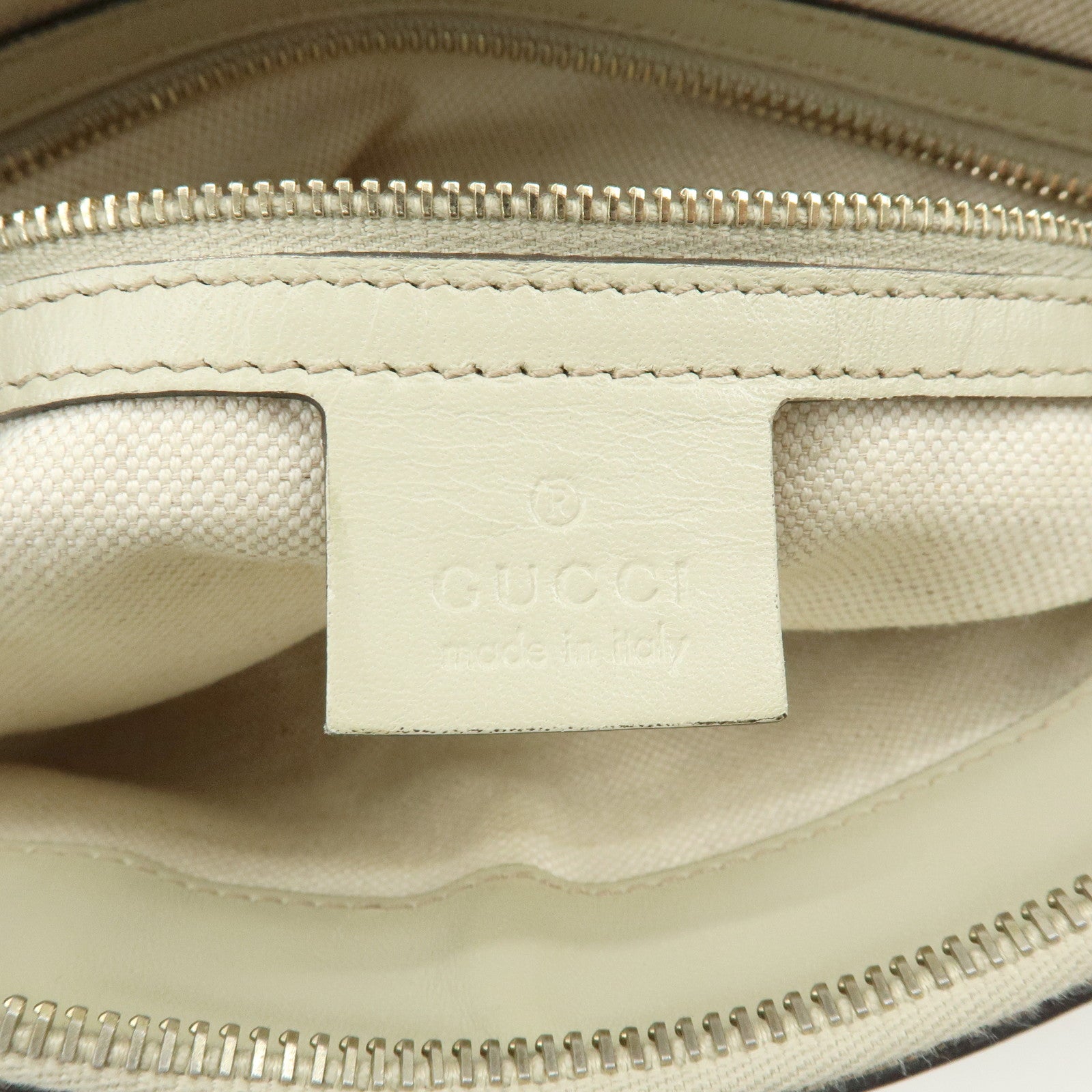 GUCCI Mayfair Sherry GG Canvas Leather Shoulder Bag Beige 257065