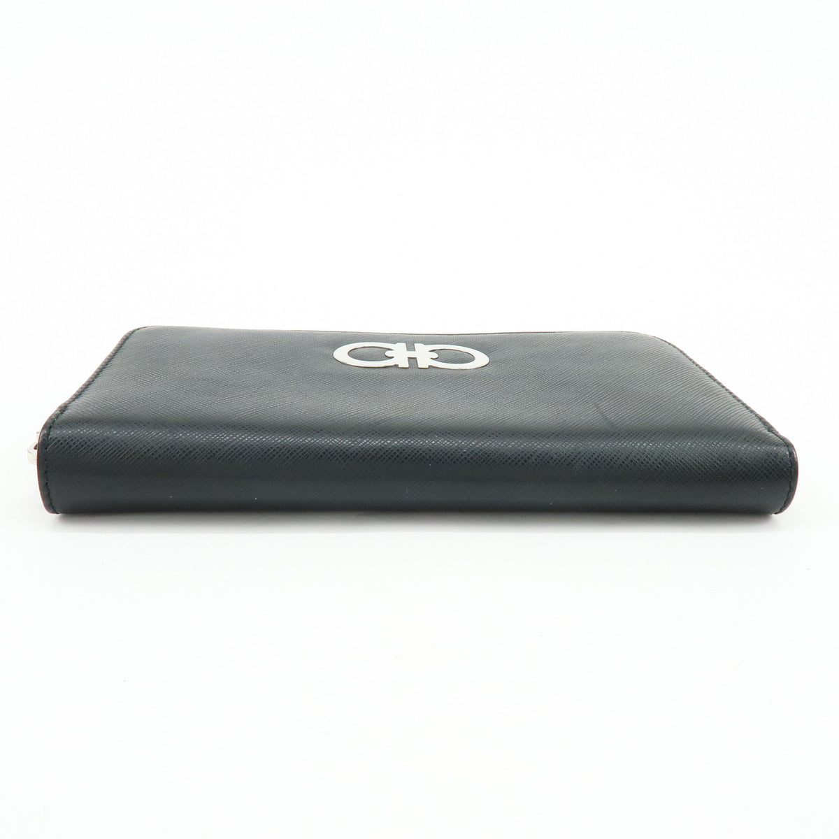 Ferragamo Ganchini Leather Long Wallet Black