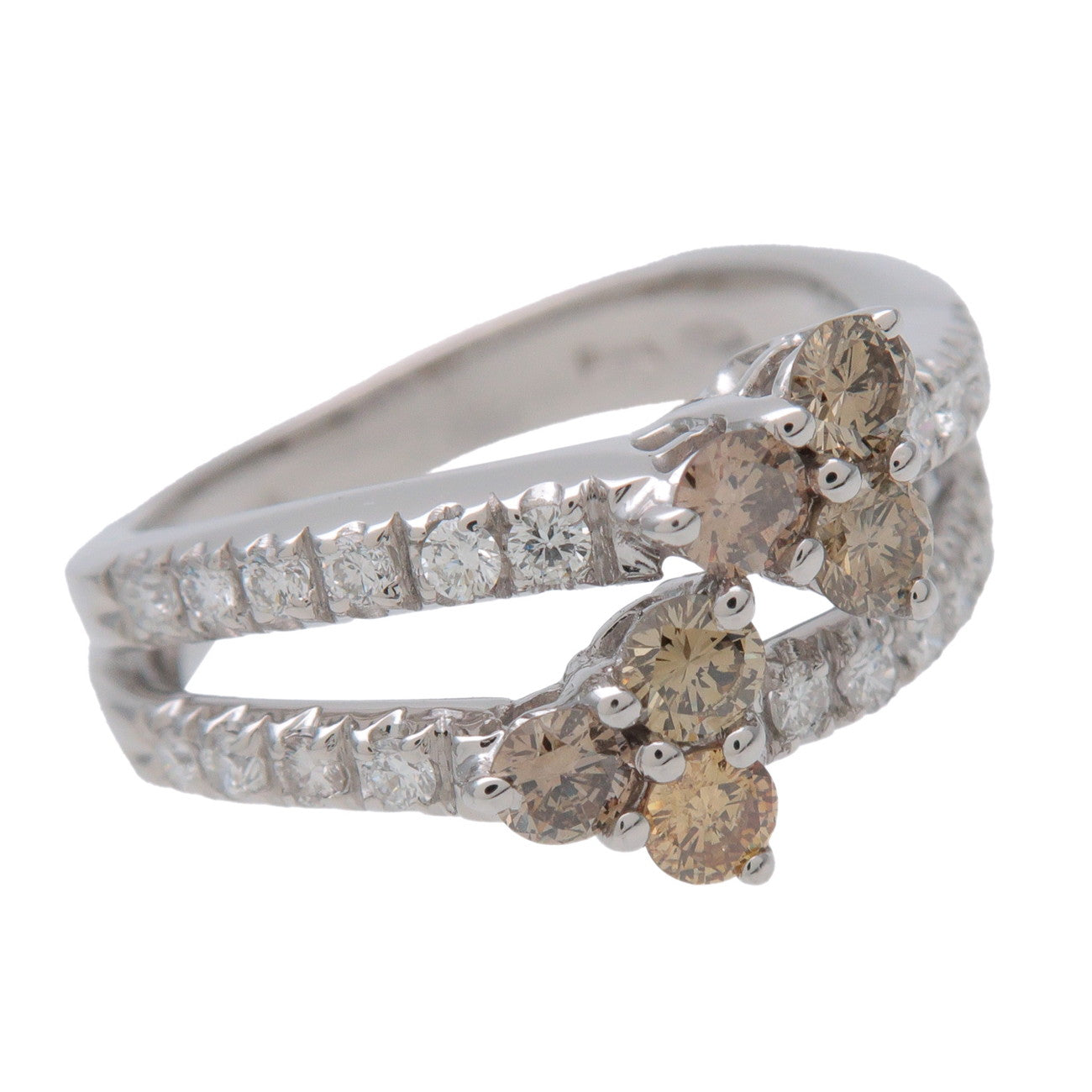 DAMIANI Flower Motif Ring K18 750WG White Gold Diamond US5 EU49.5