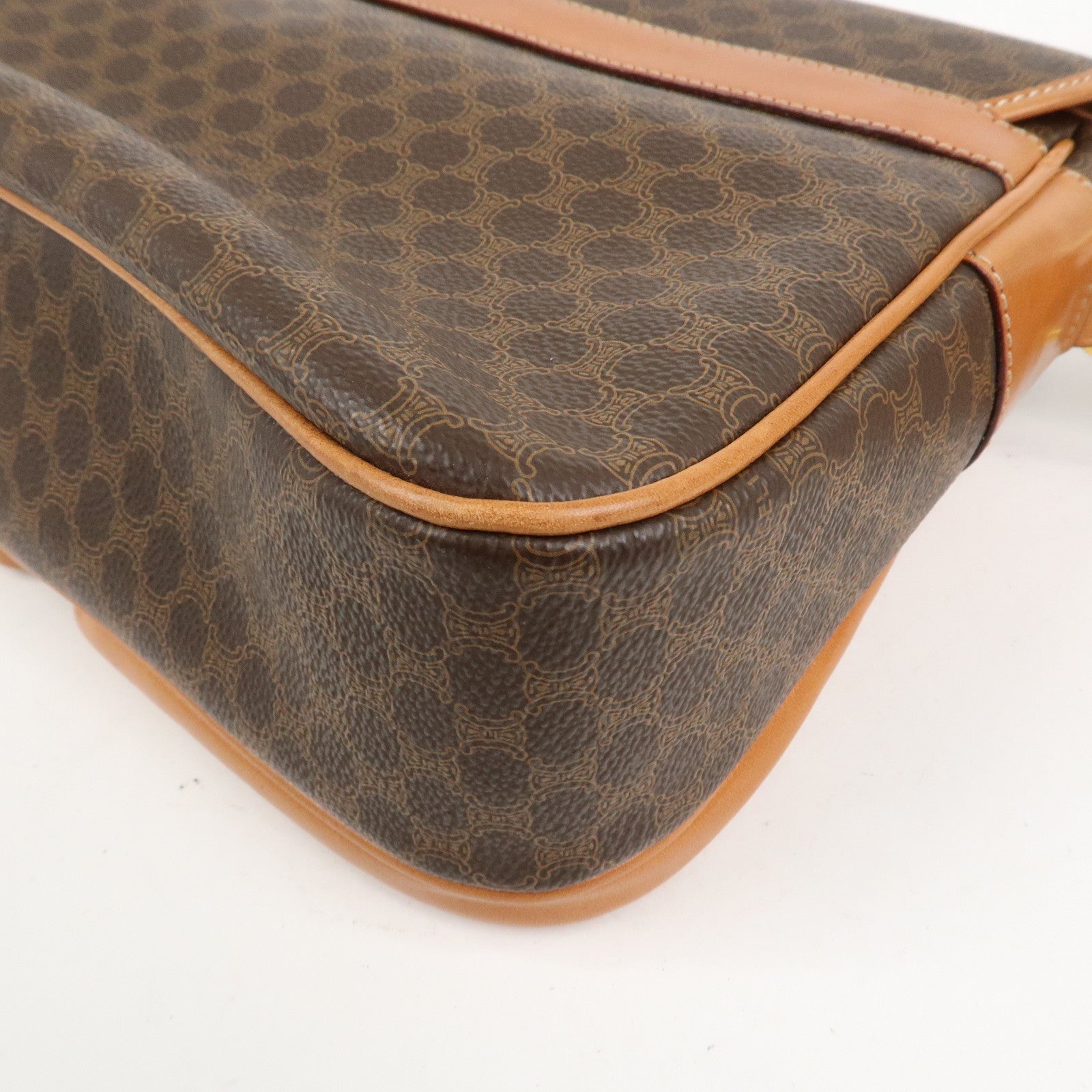 CELINE Macadam PVC Canvas Leather 2WAY Bag Shoulder Bag Brown