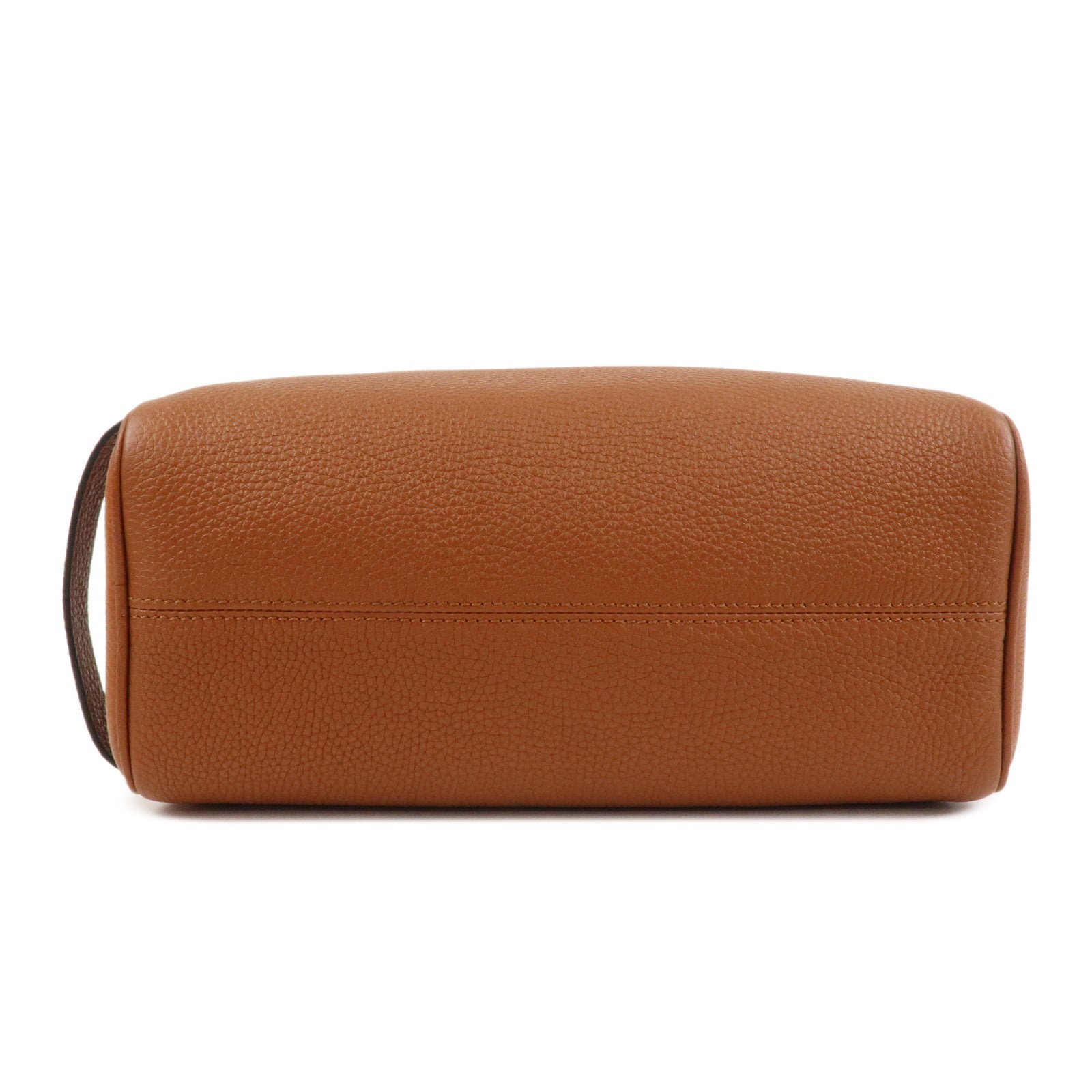 FENDI Leather Clutch Bag Hand Bag Brown 7AS378