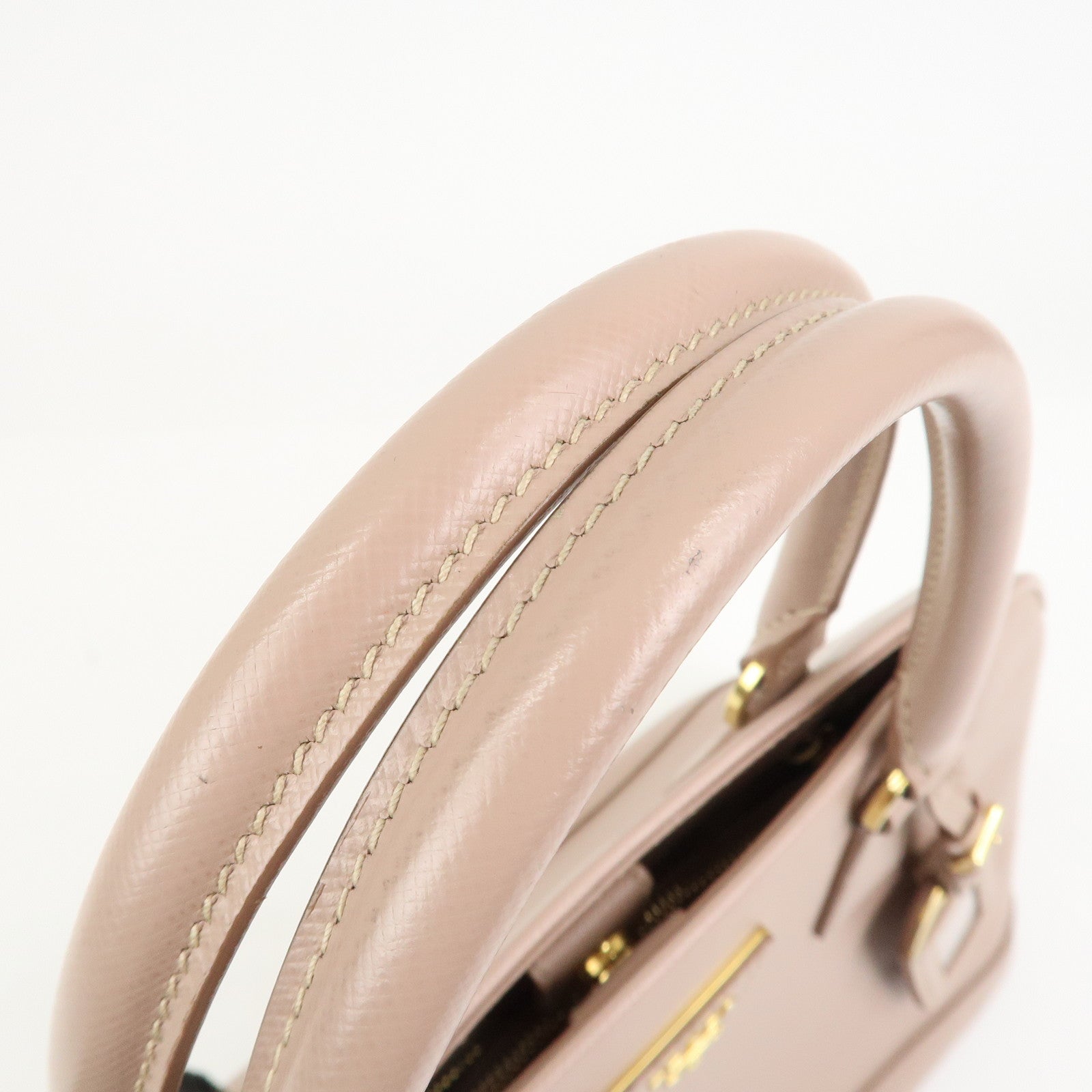 PRADA Triangle Logo Saffiano Leather 2Way Bag Hand Bag Pink BN2567