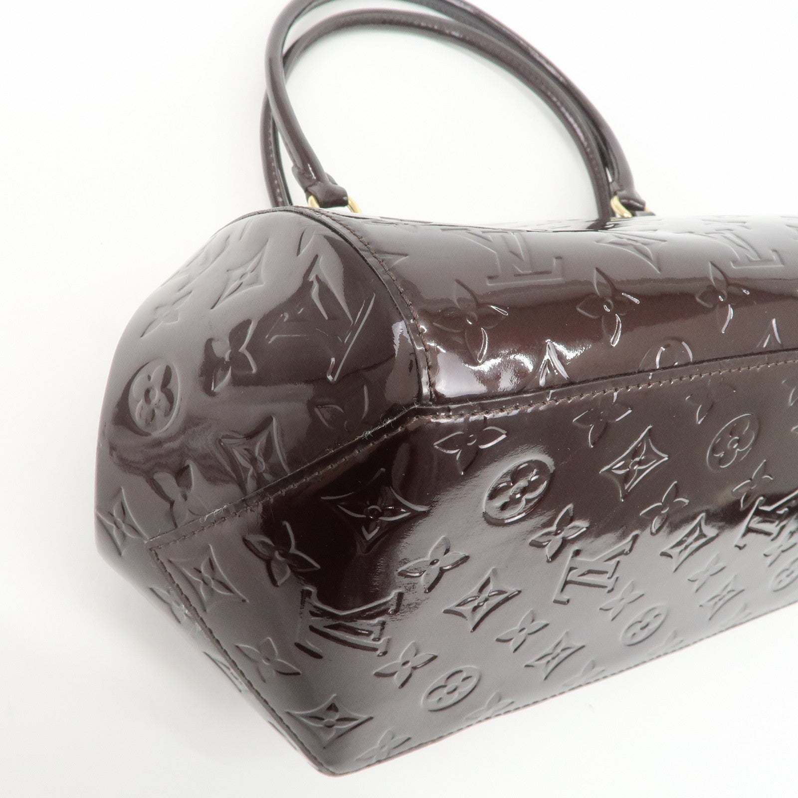 Louis Vuitton Monogram Vernis Sherwood PM Hand Bag Amarante M91493