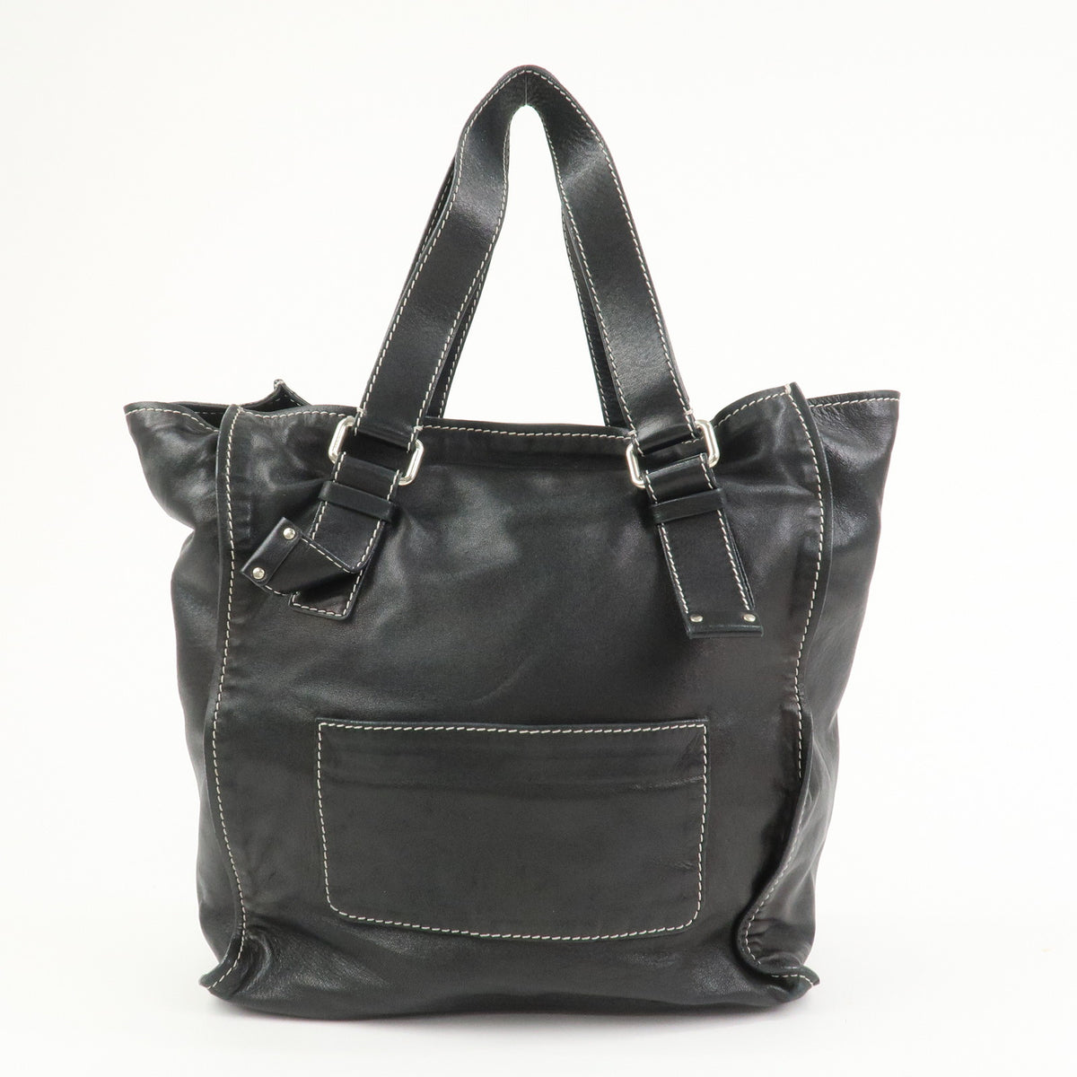 Chloe Patsy Leather Tote Bag Shoulder Bag Studs Black
