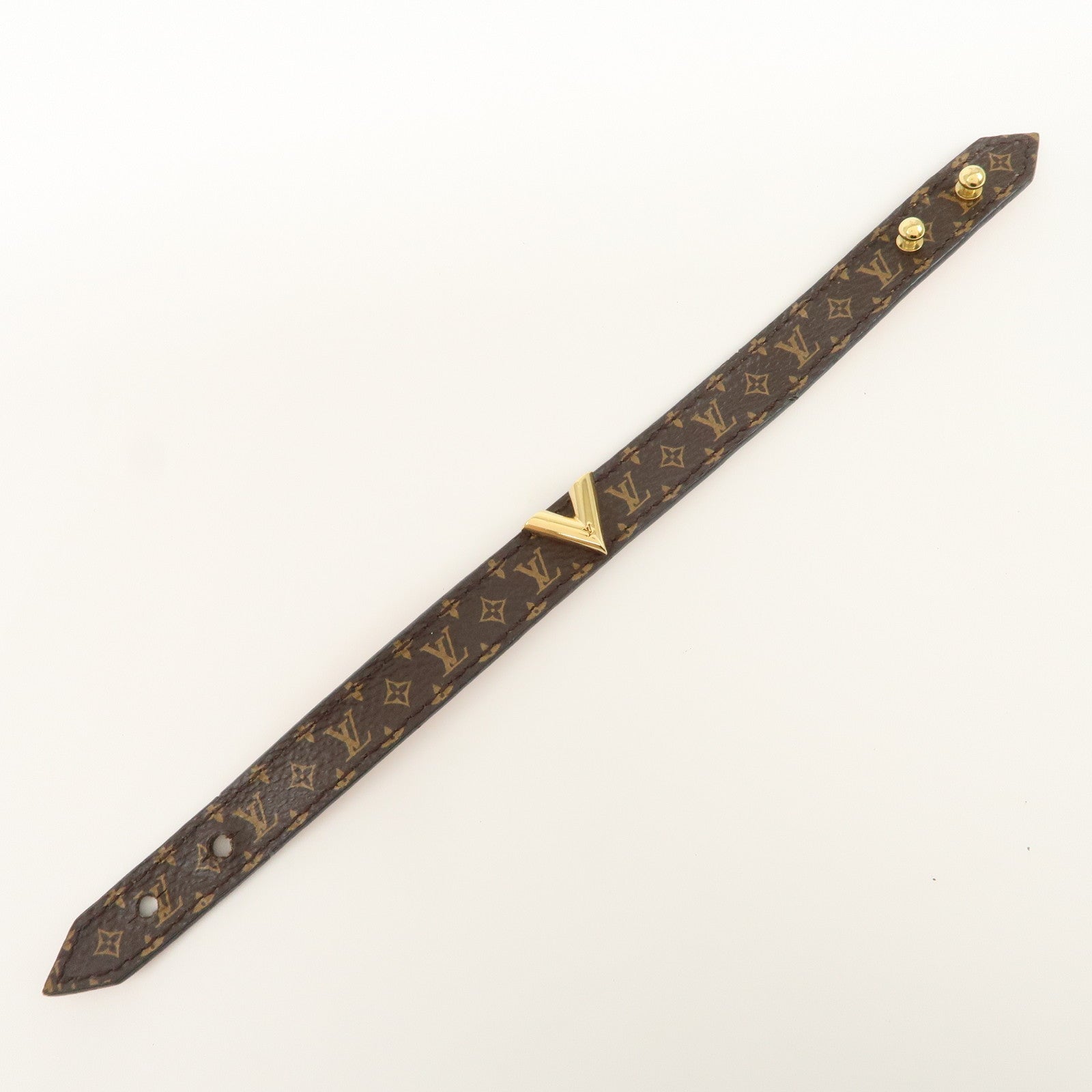 Louis Vuitton Monogram Canvas Leather Bracelet Essential V M6042