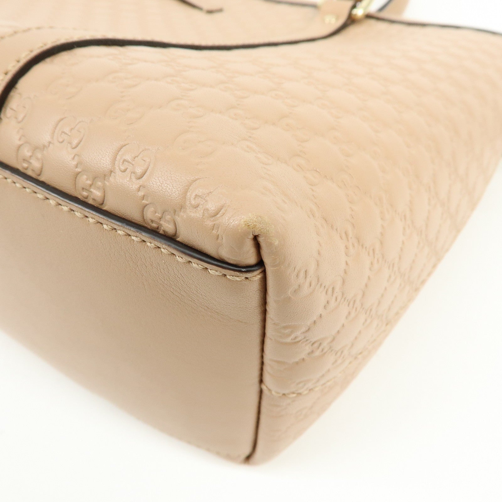 GUCCI Microguccissima Leather 2Way Shoulder Bag Pink Beige 449656