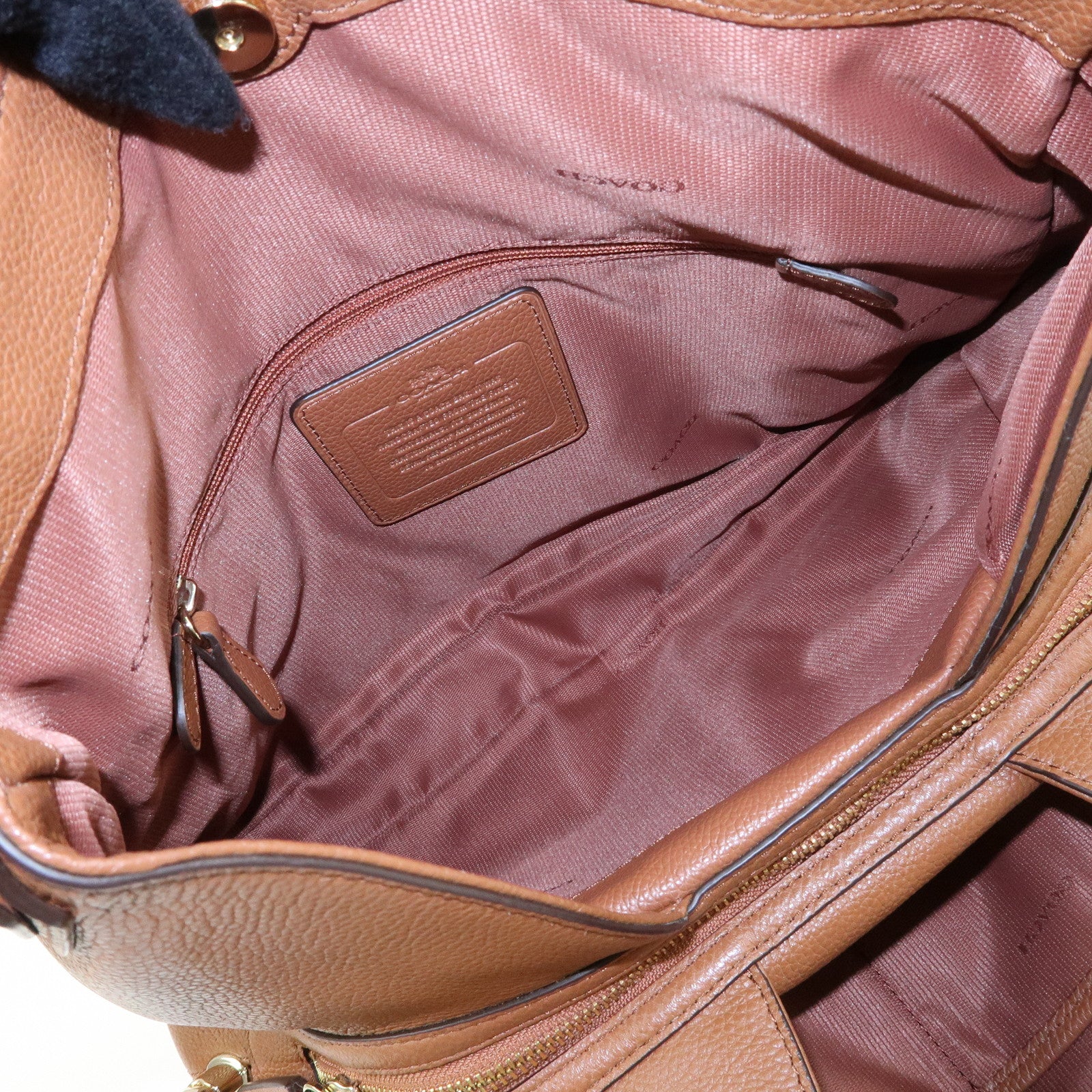 COACH Logo Leather Shoulder Bag Hand Bag Brown