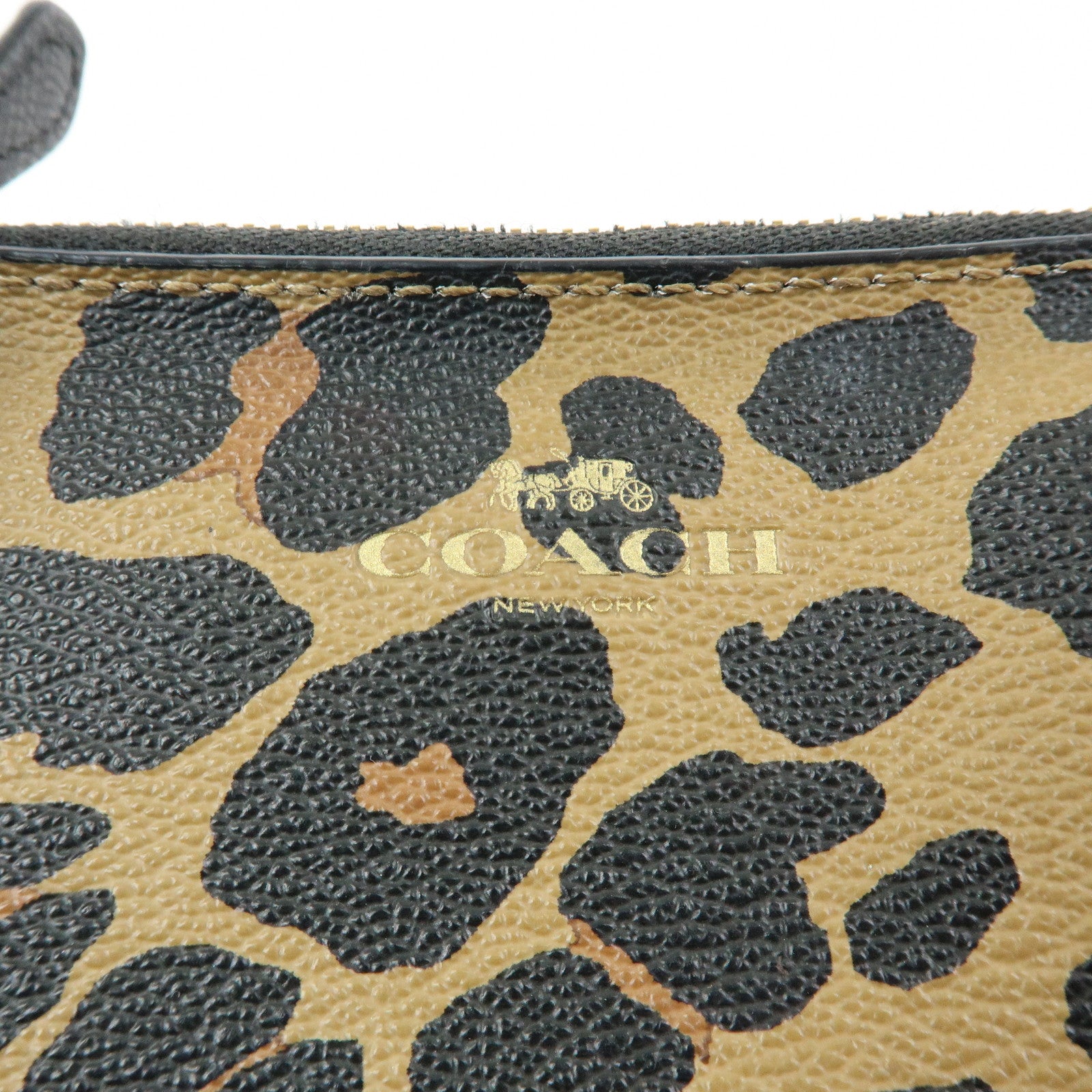 COACH Signature Set of 3 Pouch Cosmetic Case Red Brown Multicolor