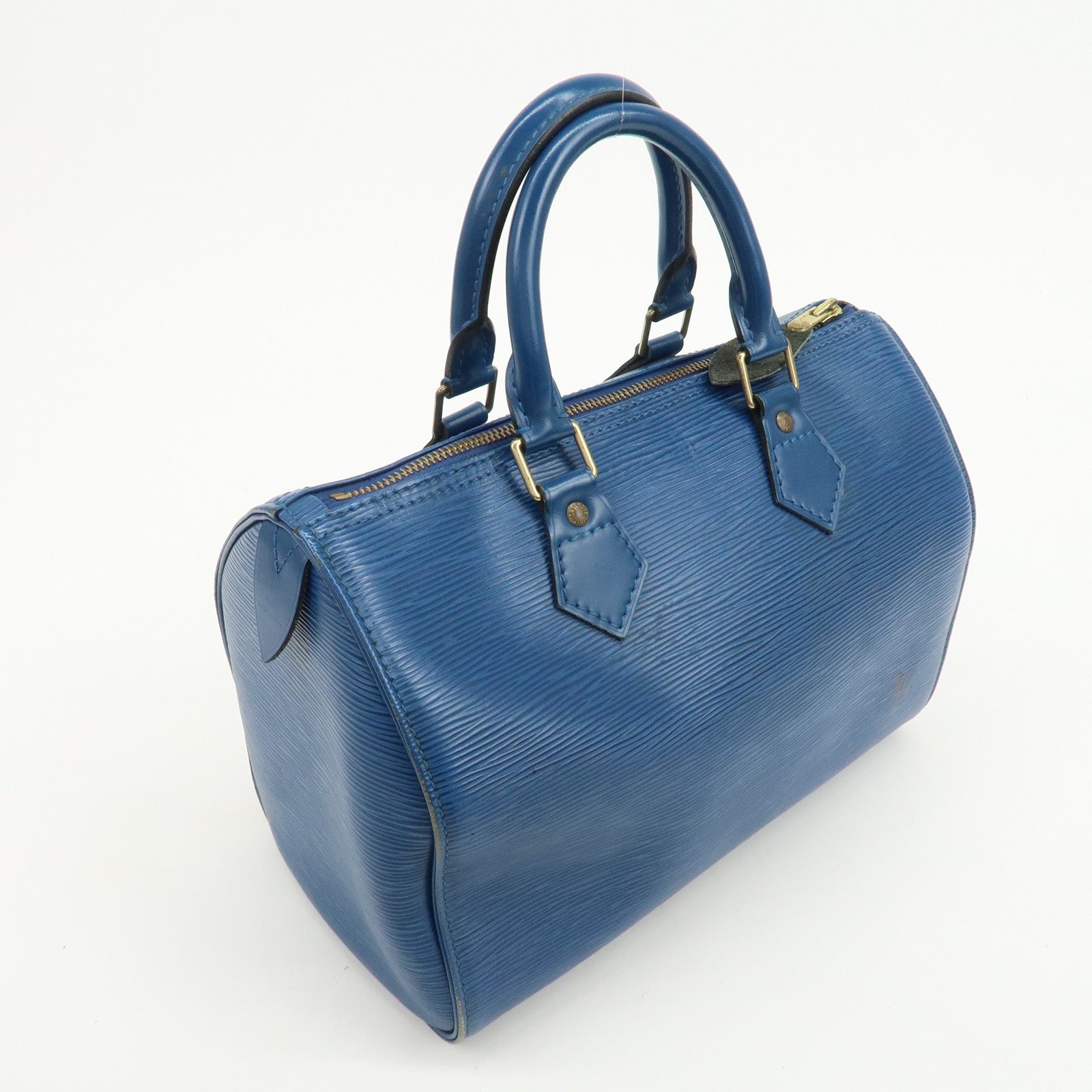 Louis Vuitton Epi Speedy 25 Hand Bag Boston Bag Toledo Blue M43015